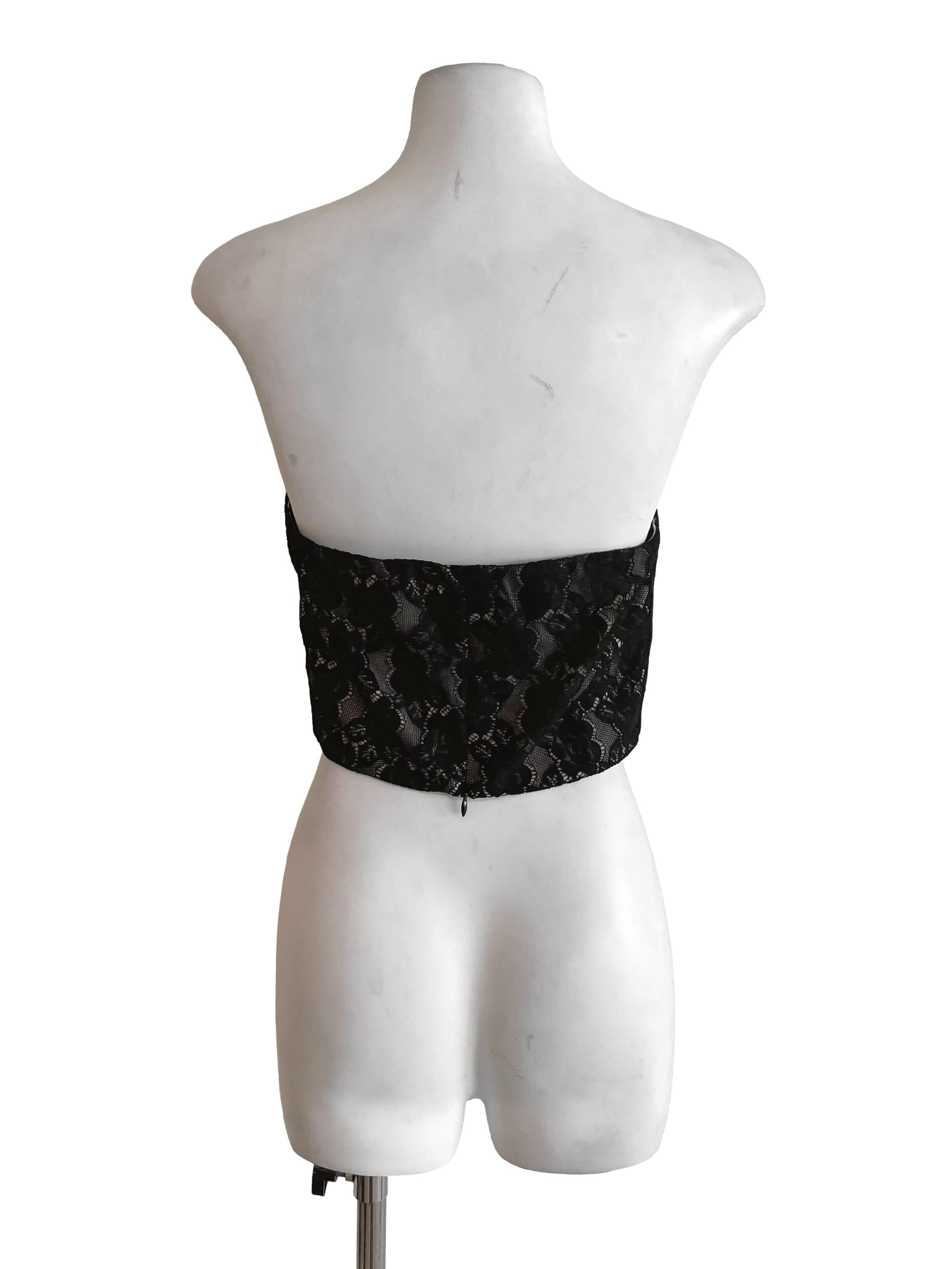 Black Lace Strapless Top