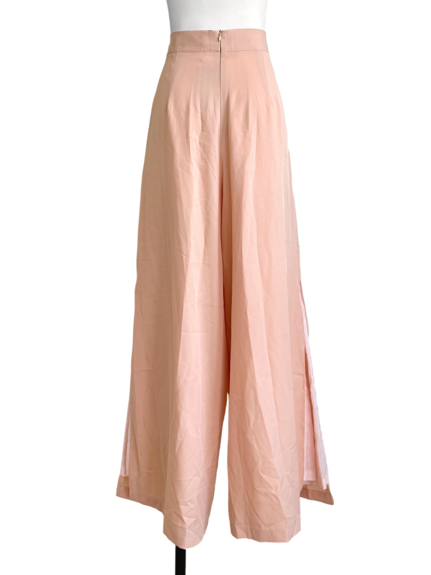 Peach Pink Wide Leg Pants