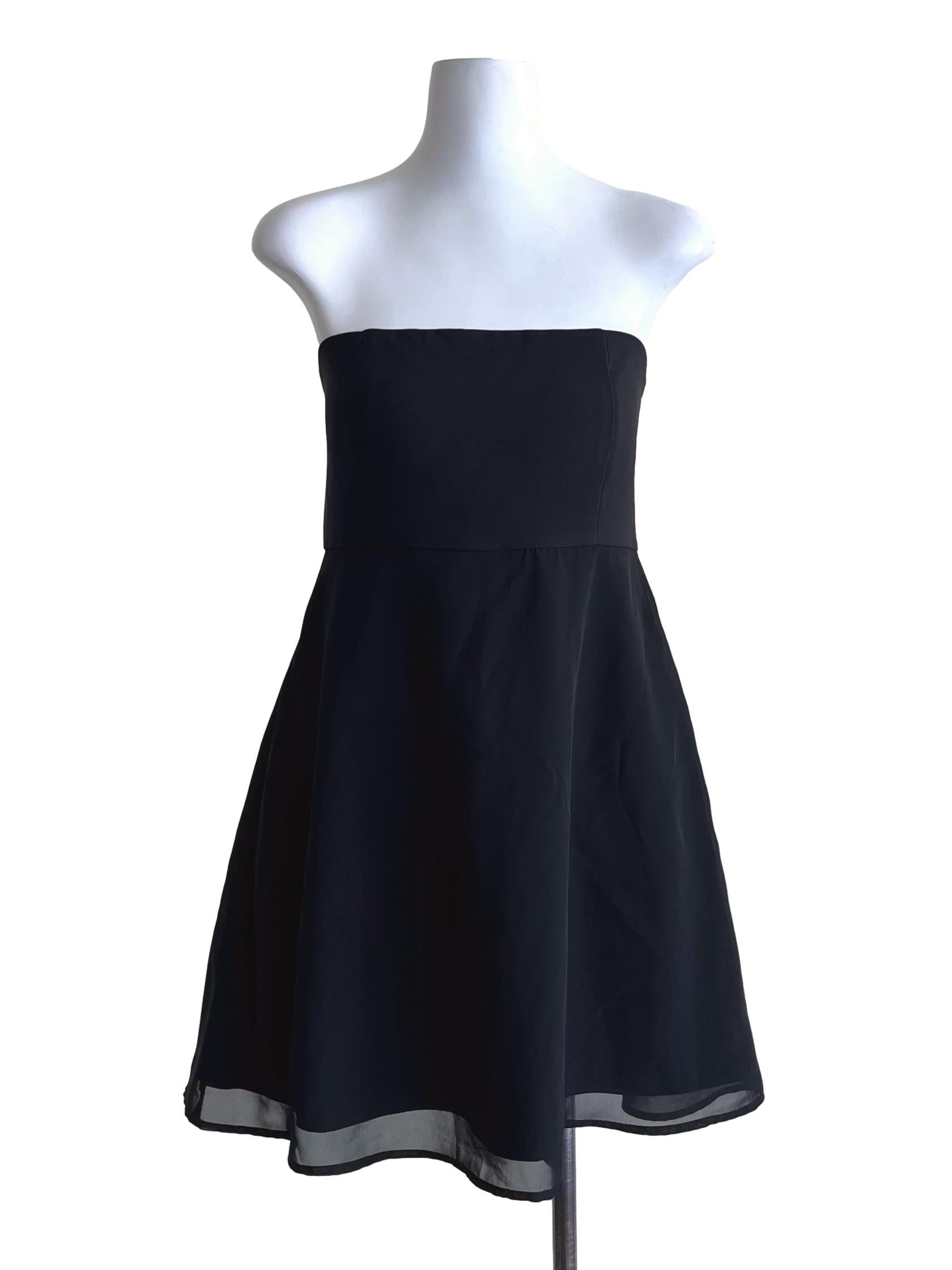 Onyx Black Strapless Mini Dresses