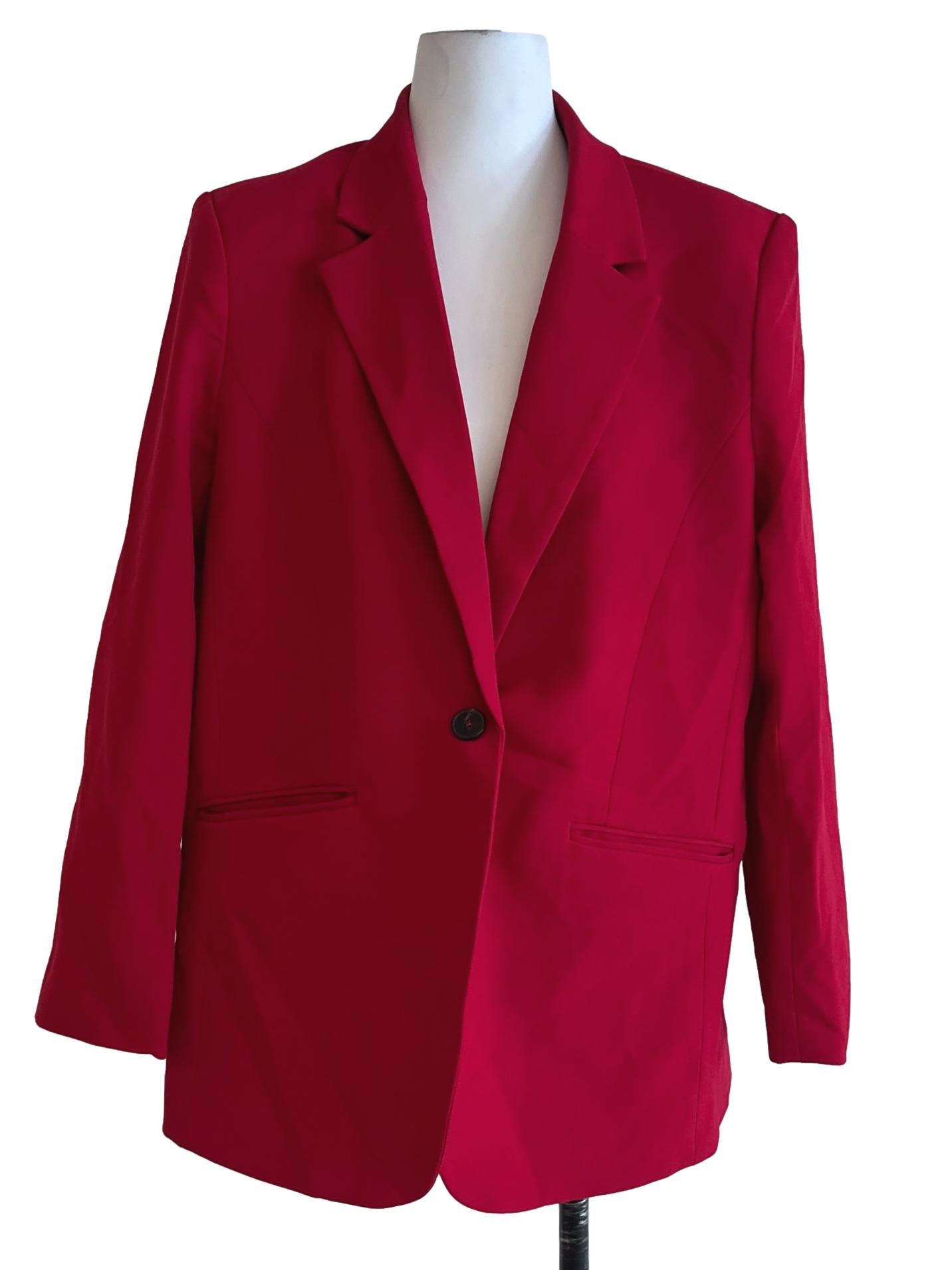 Red Wing Collar Single-Breasted Blazer