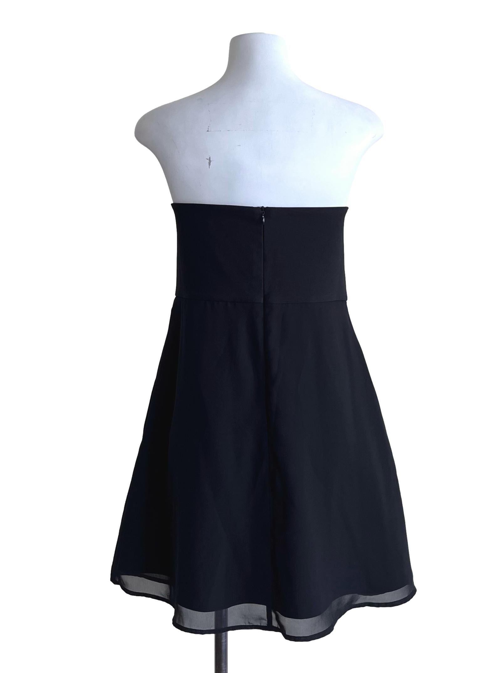 Onyx Black Strapless Mini Dresses