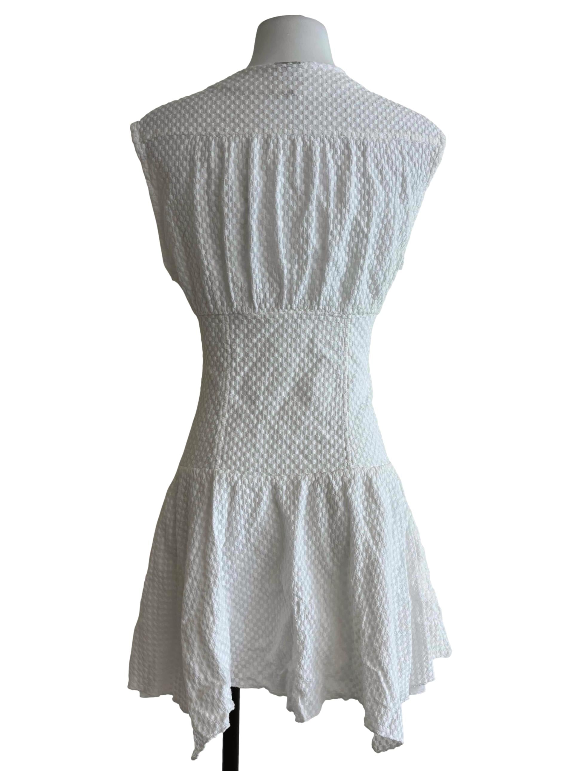 Powder White Textured Corset Mini Dress