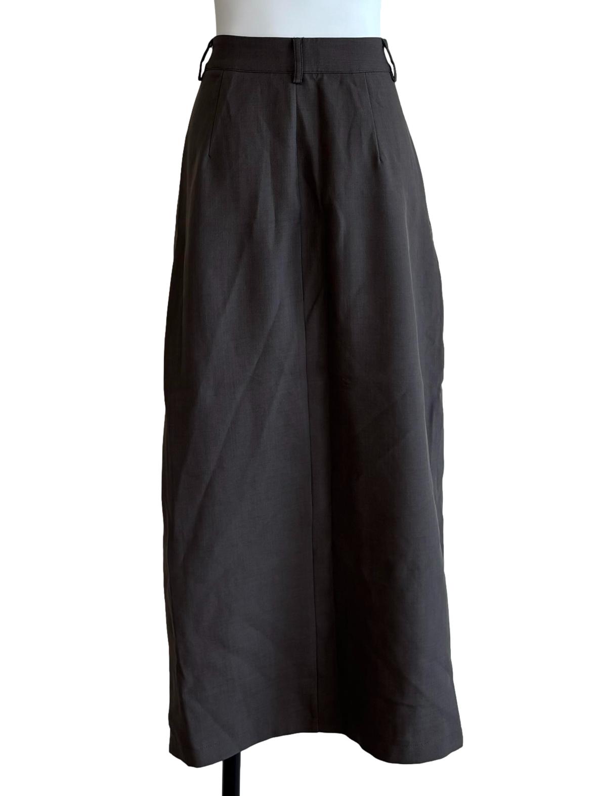 Taupe Brown Slit Skirt