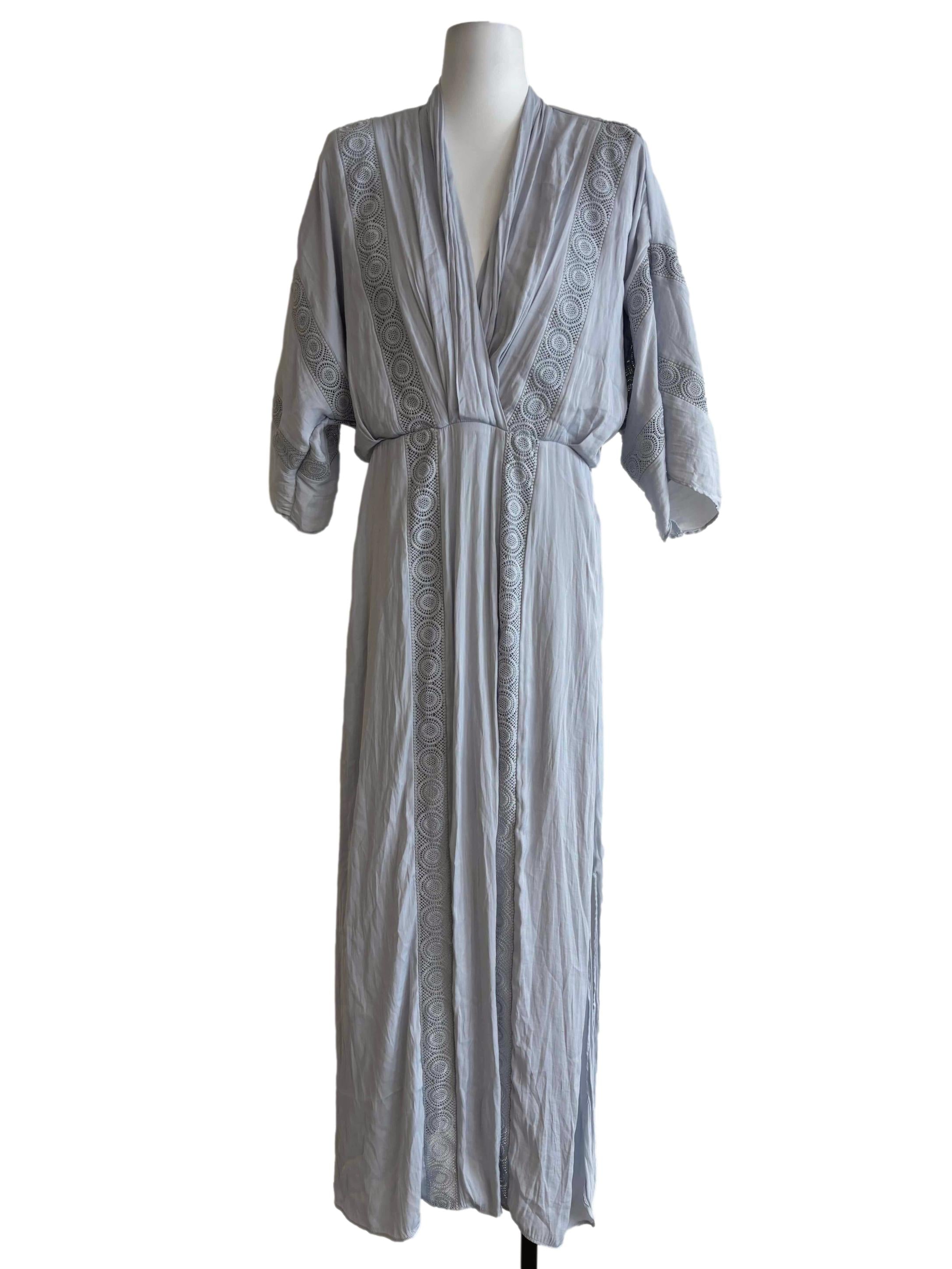 Powder Blue Batwing Kaftan Dress