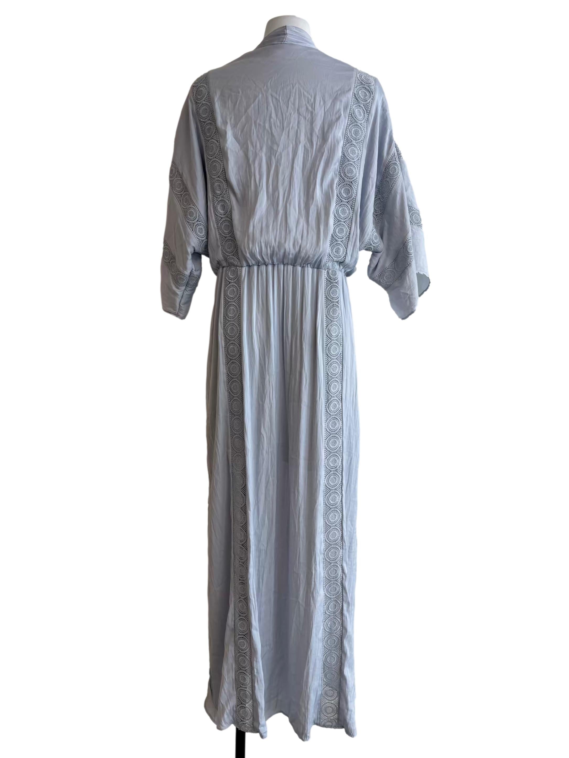 Powder Blue Batwing Kaftan Dress