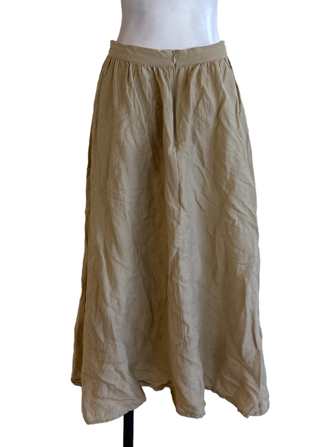 Tortilla Brown High Waisted Loose Long A-Line Skirt