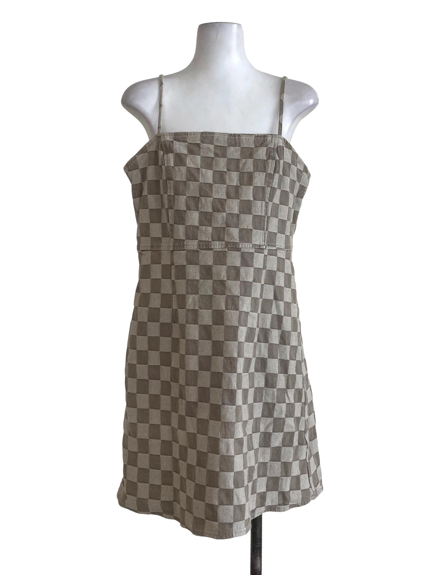 Urban Revivo Brown Checked Dress | REFASH