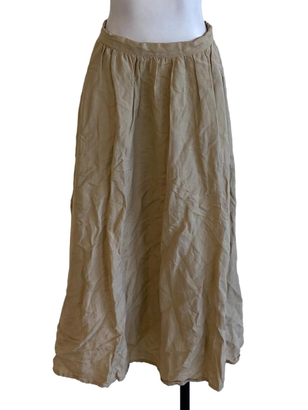Tortilla Brown High Waisted Loose Long A-Line Skirt