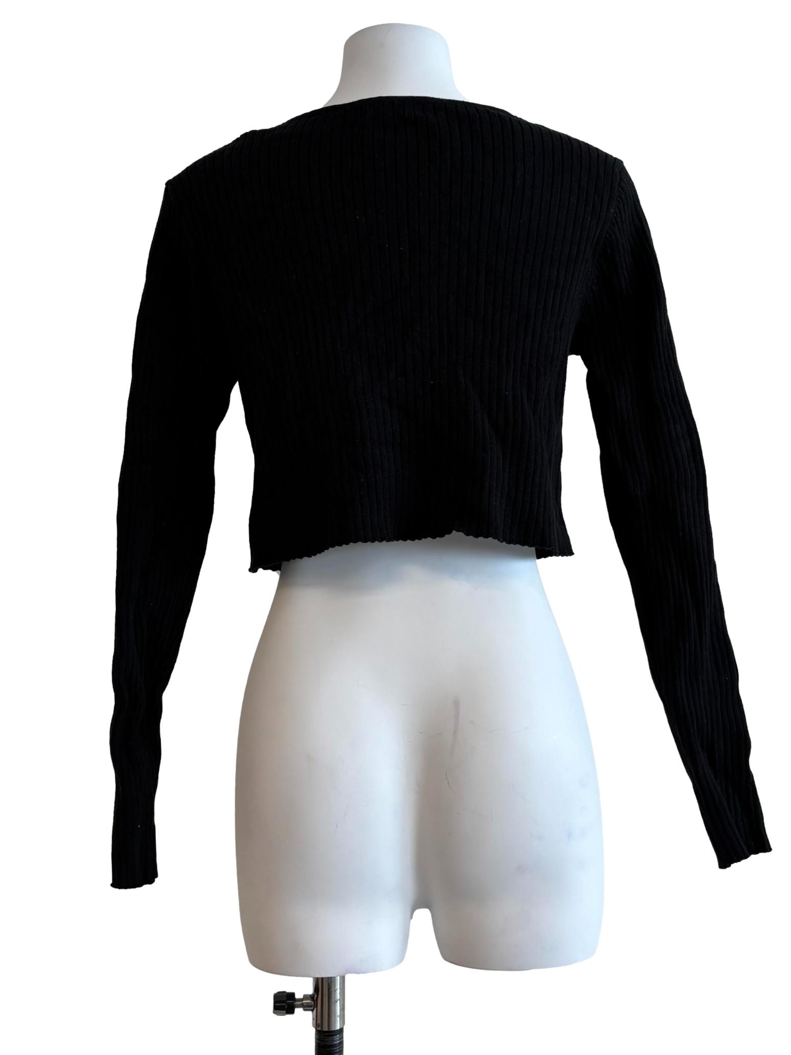 Rich Black Knit Cardigan