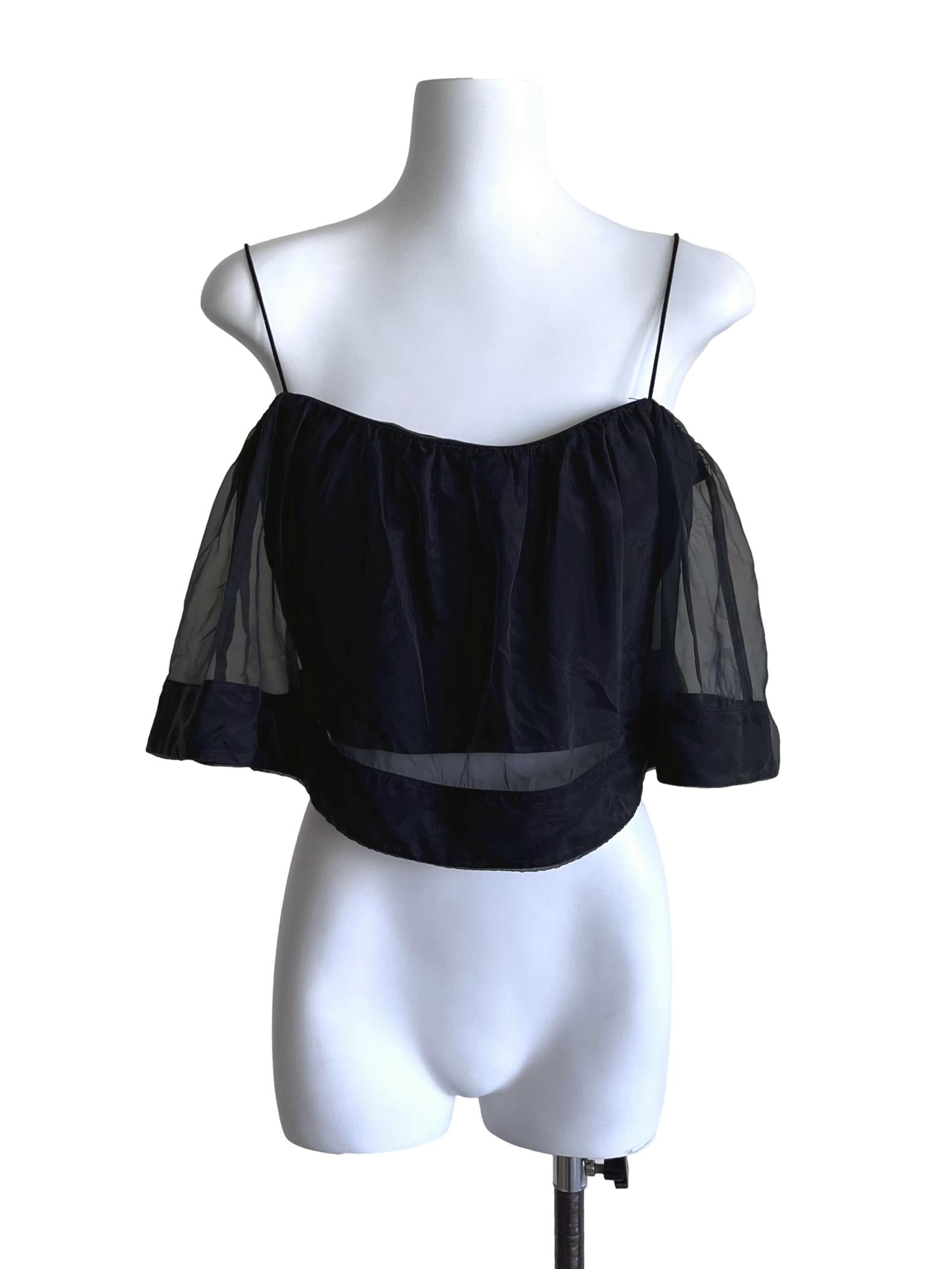 Onyx Black Strap Crop Top
