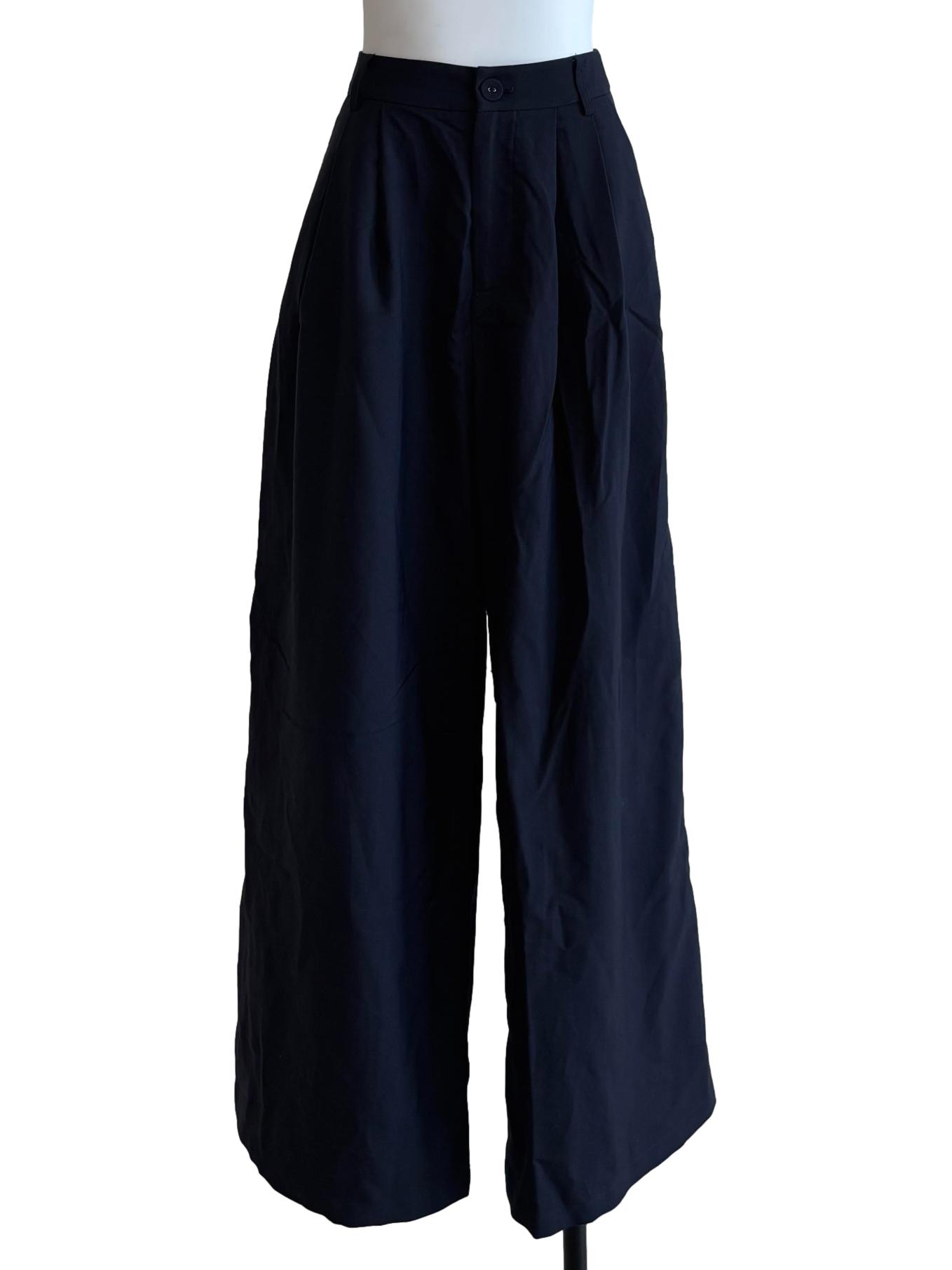 Blue Black Wide Leg Pants