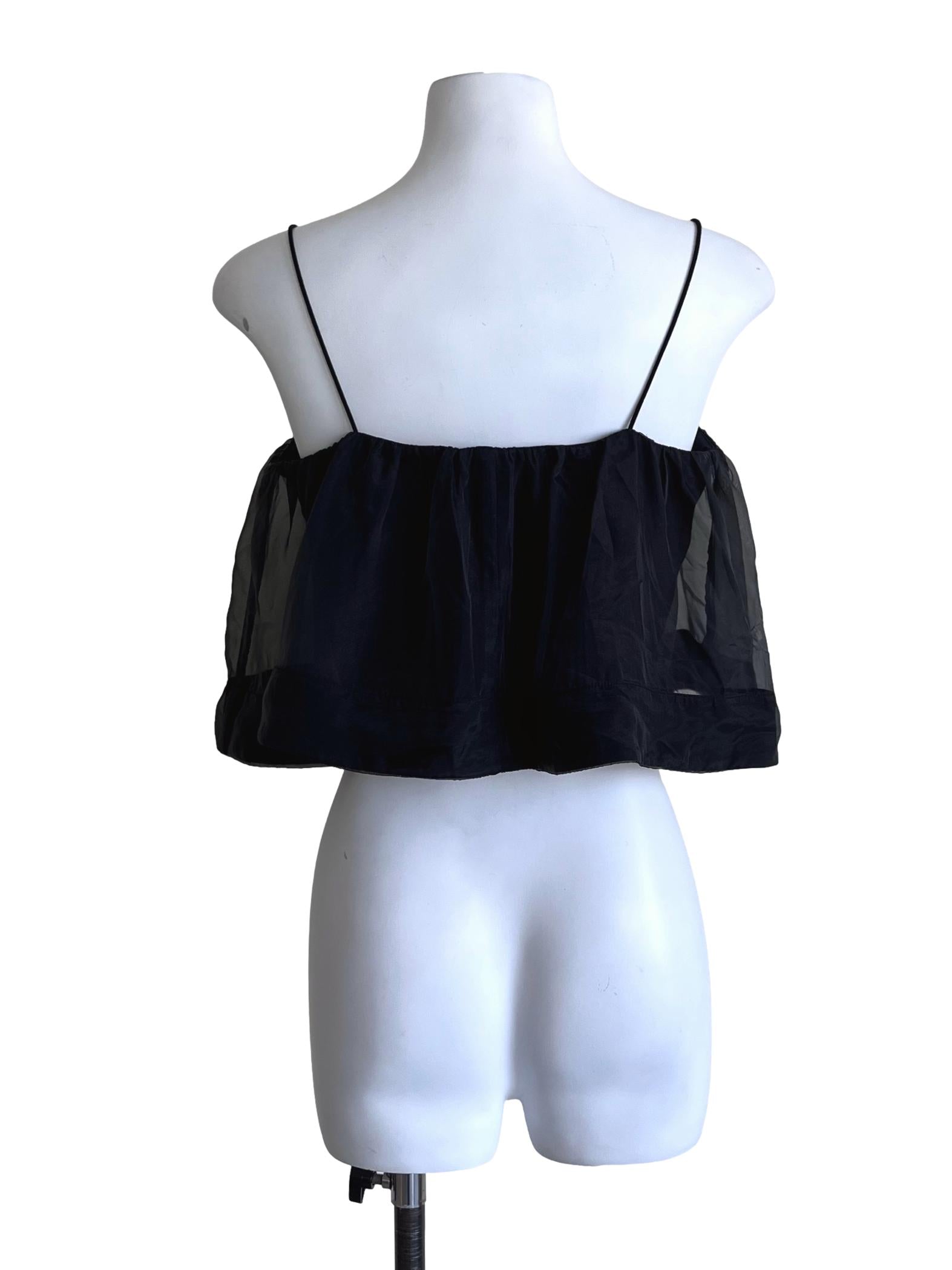 Onyx Black Strap Crop Top