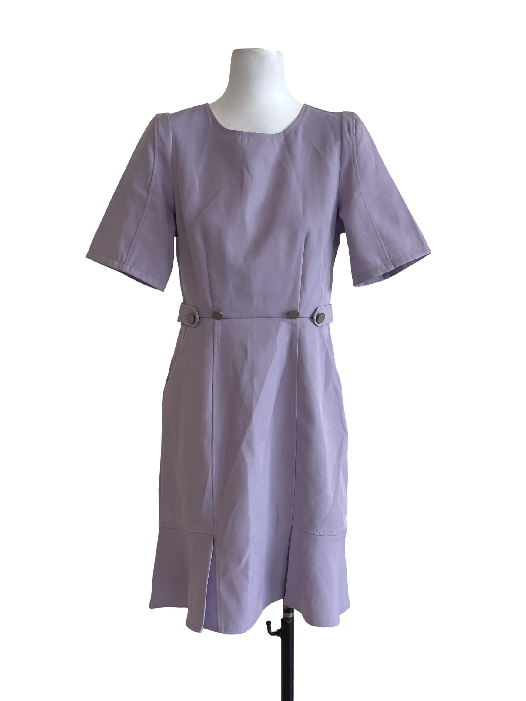 Lavender Purple Short Sleeves Dress