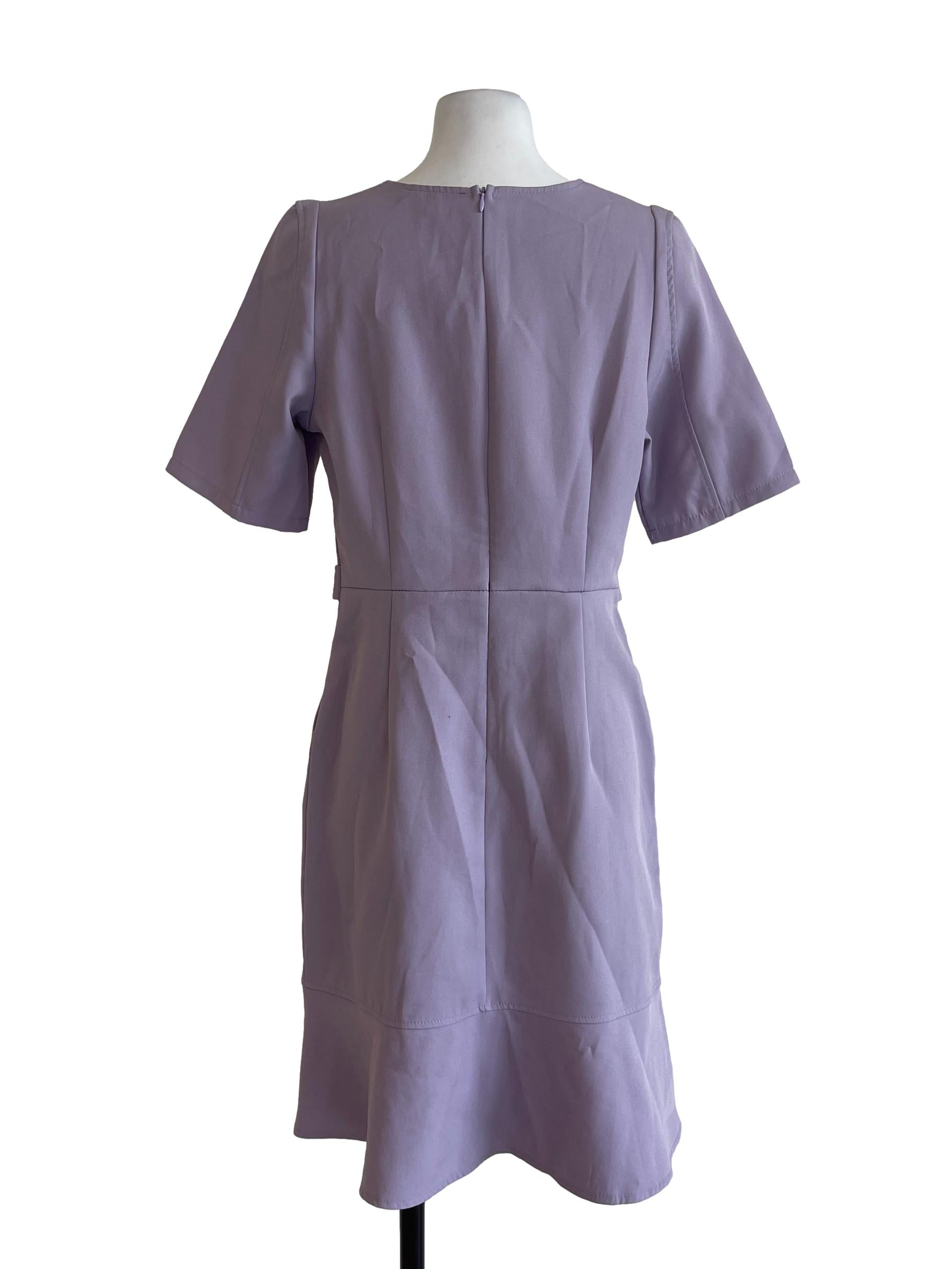 Lavender Purple Short Sleeves Dress