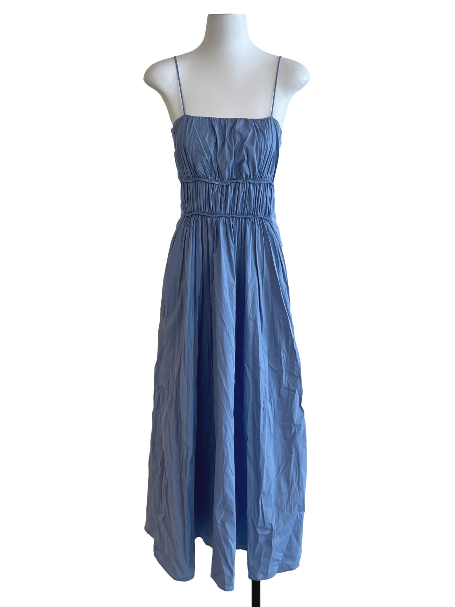 Sky Blue Spaghetti Strap A-Line Dress