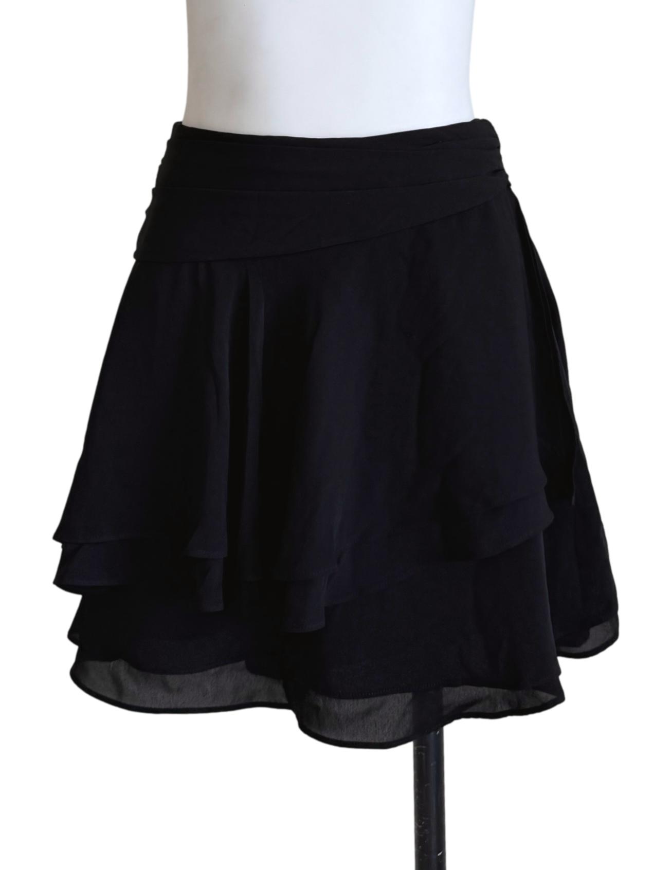 Black Ruffle Mini Skirt