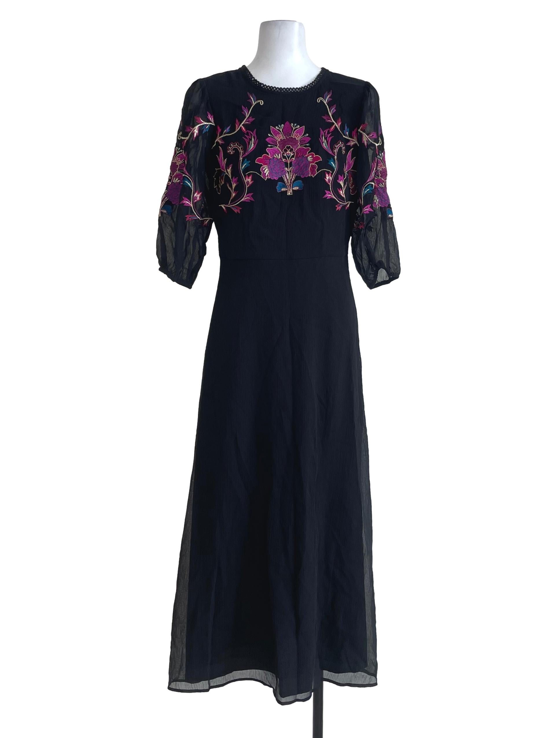 Love & Roses Black Floral Dress | REFASH