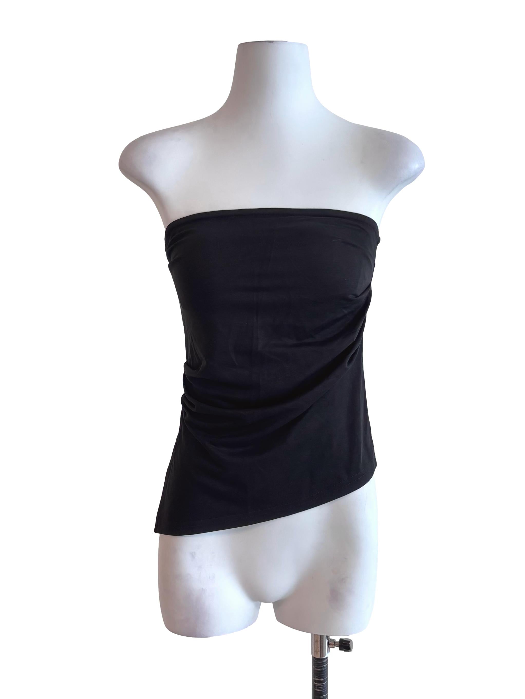 Black Cleo Side Slit Padded Tube Top TTR