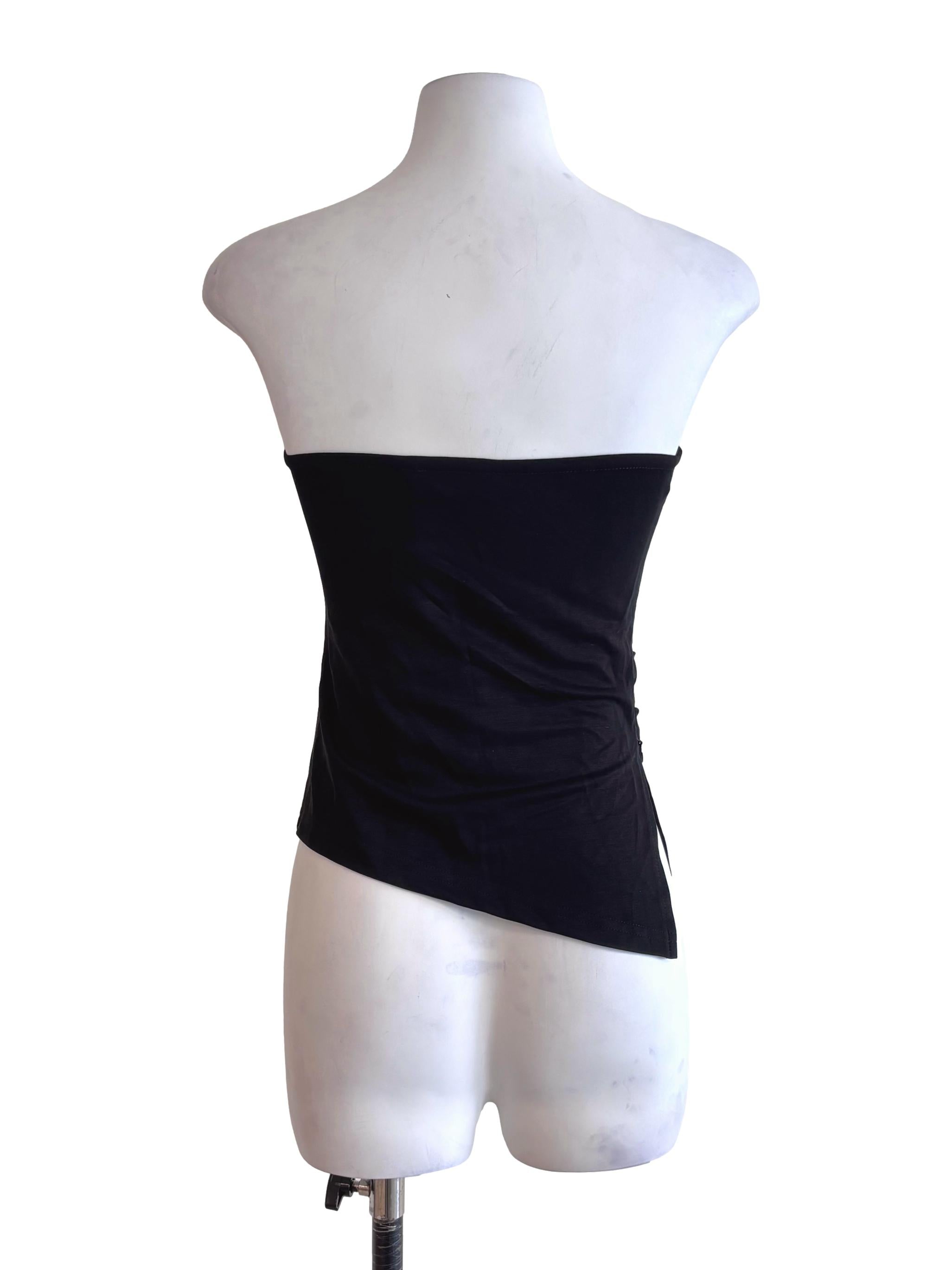 Black Cleo Side Slit Padded Tube Top TTR
