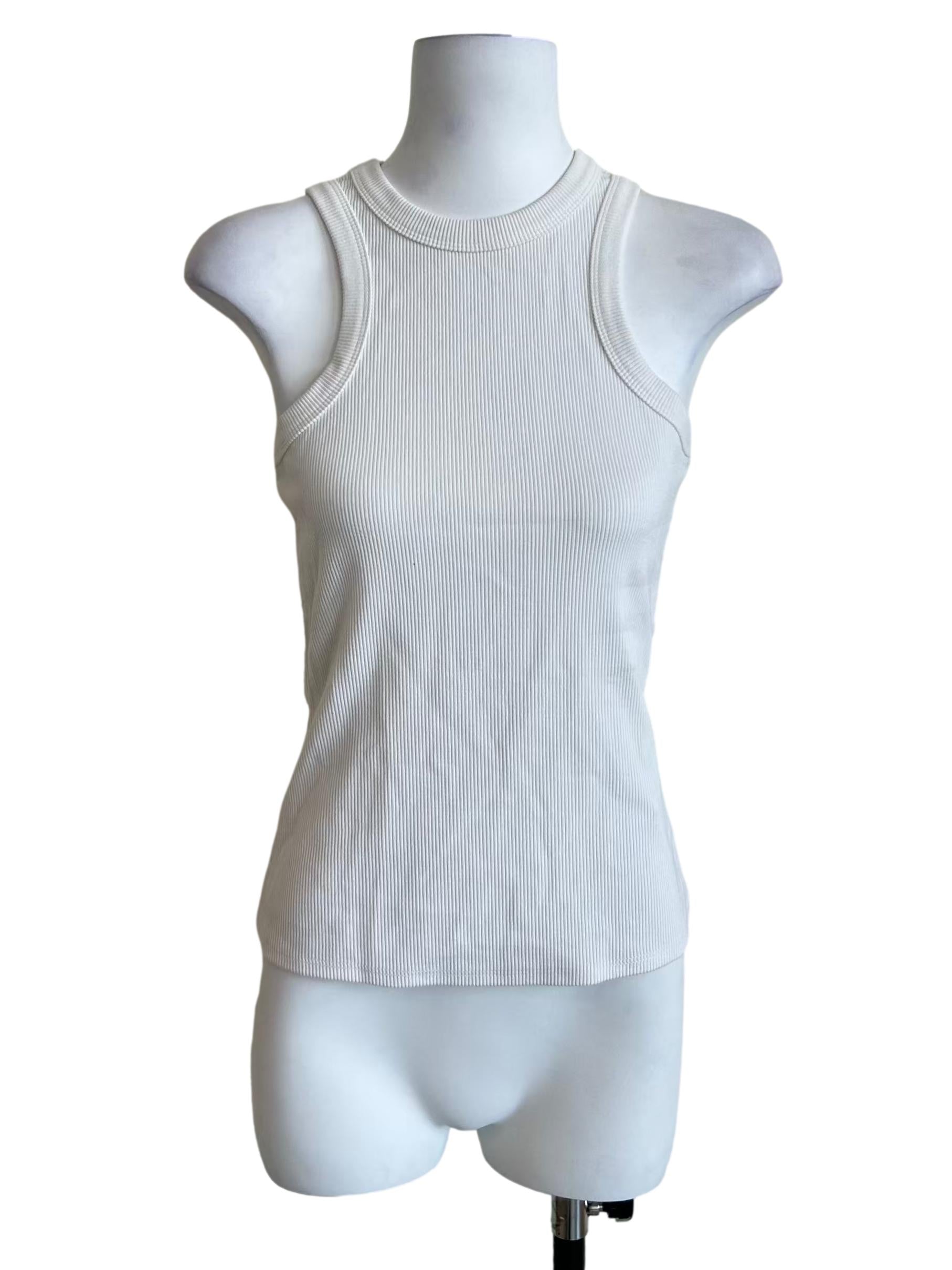 White Classic Ribbed Tank Top