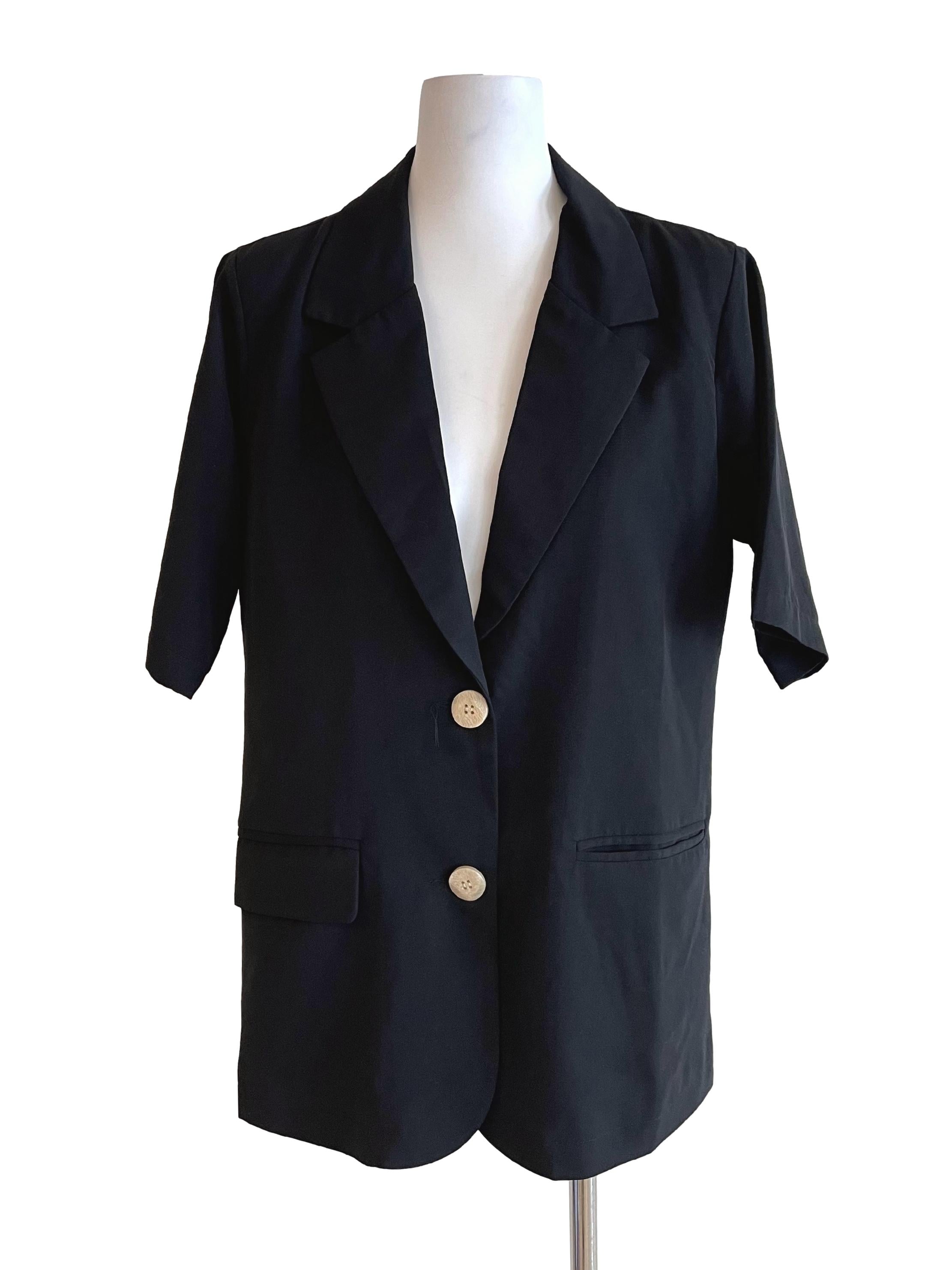 Black Short Sleeves Blazer TCL