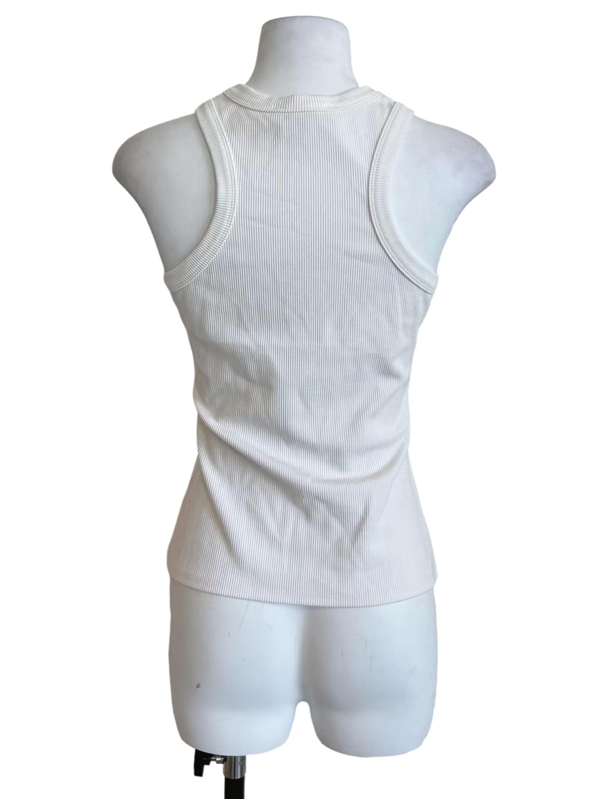 White Classic Ribbed Tank Top