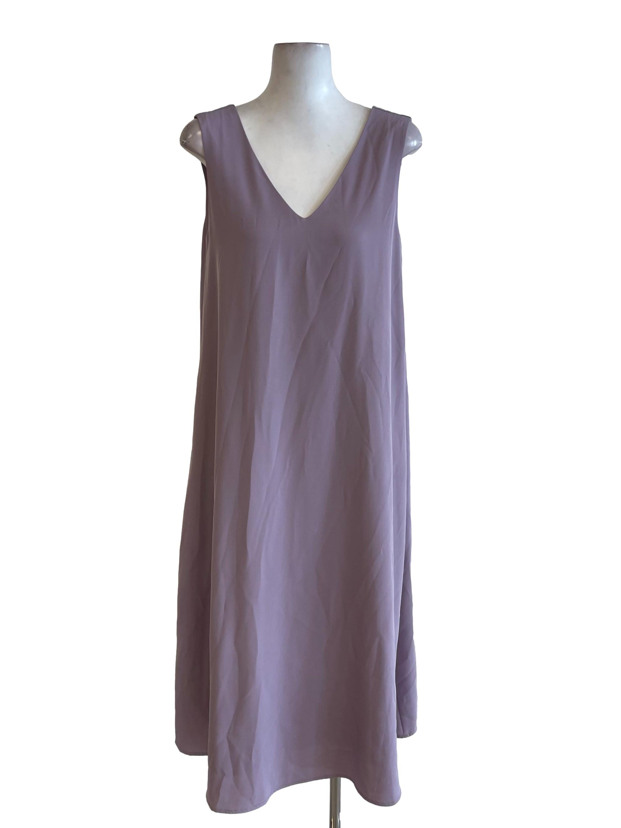 Purple Heather V Neck Shift Dress