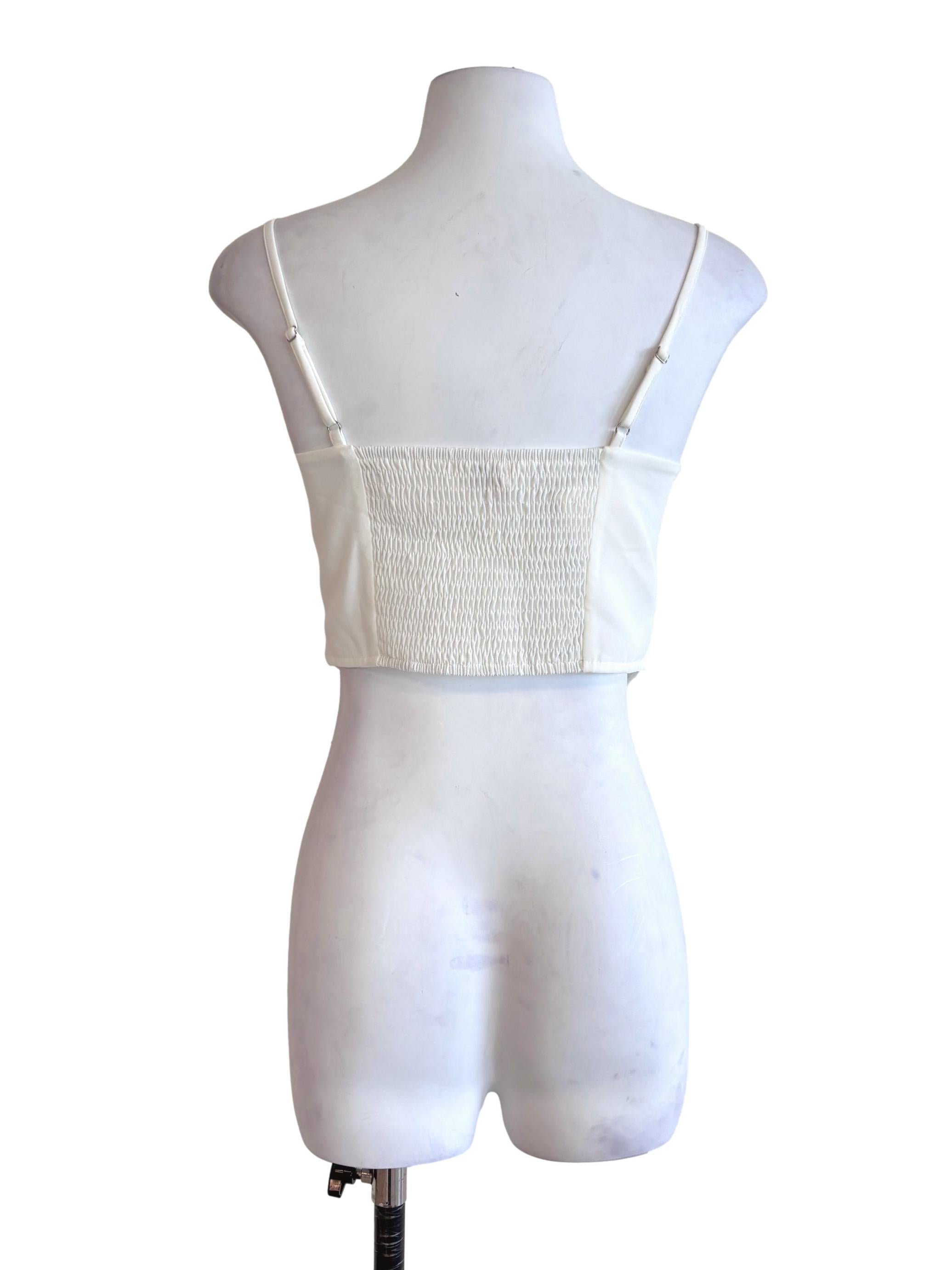 White Panelled Cami Top