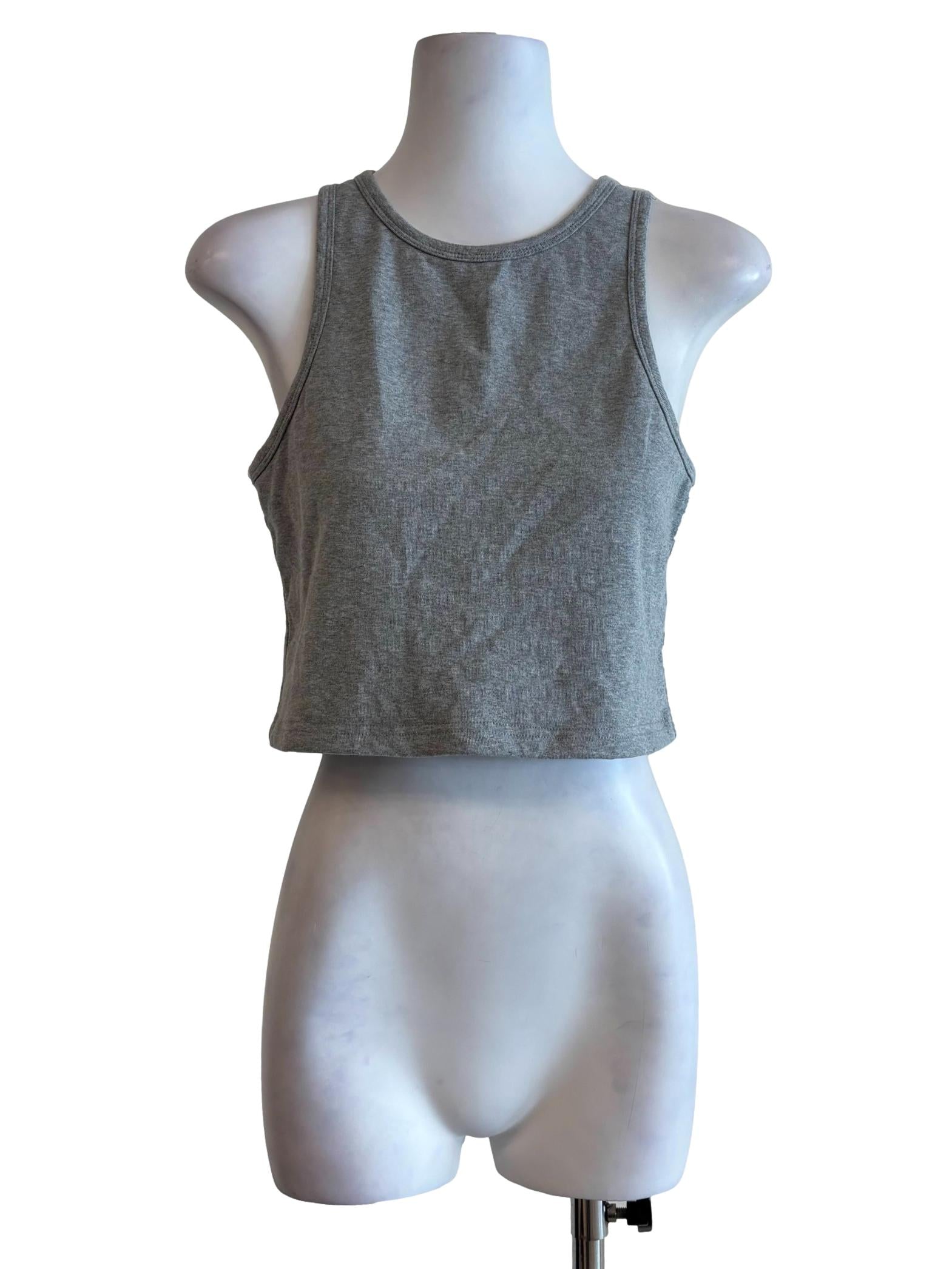 Chrome Grey Cotton Tank Top