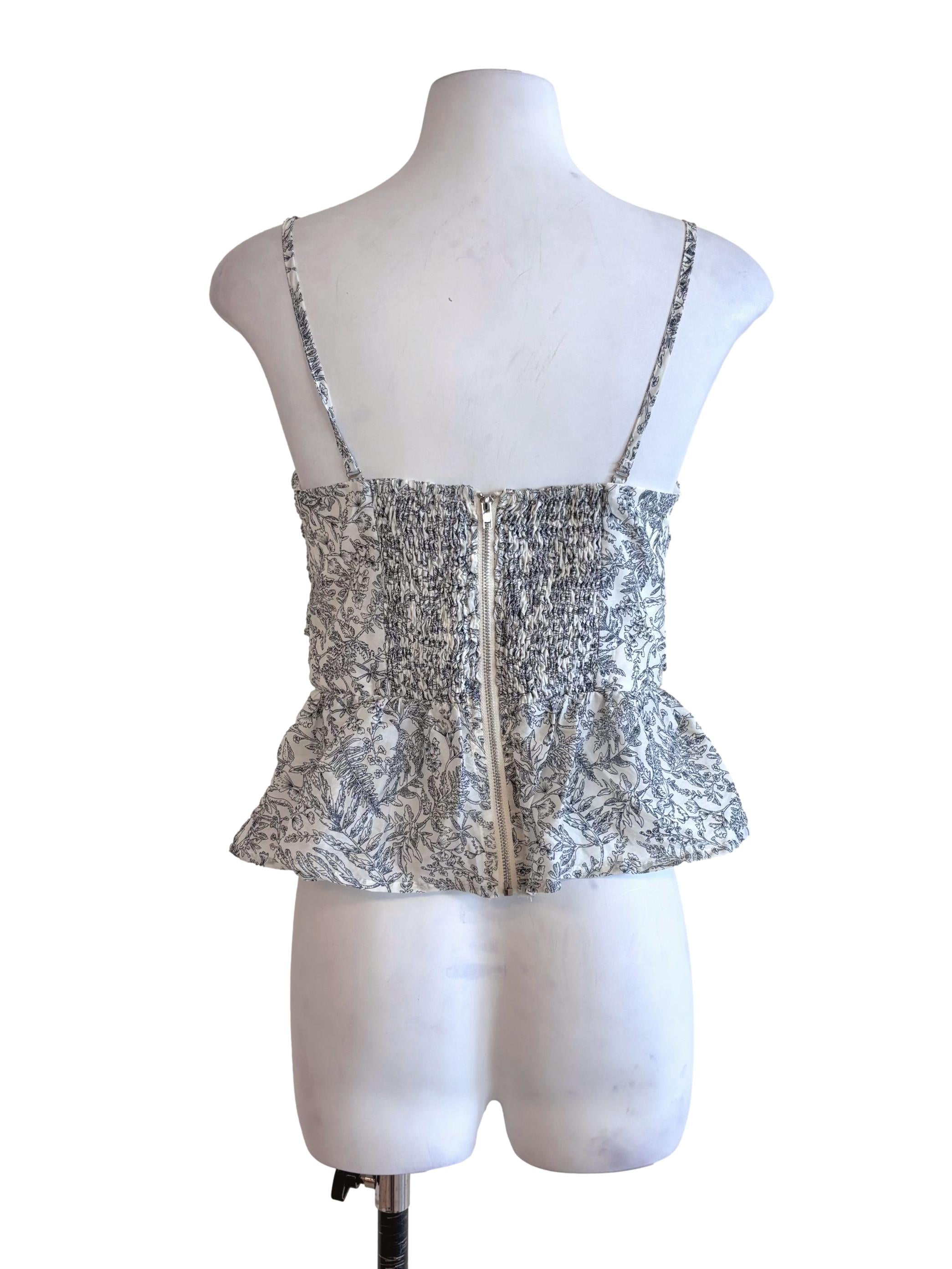 White Prints Peplum Top TTR