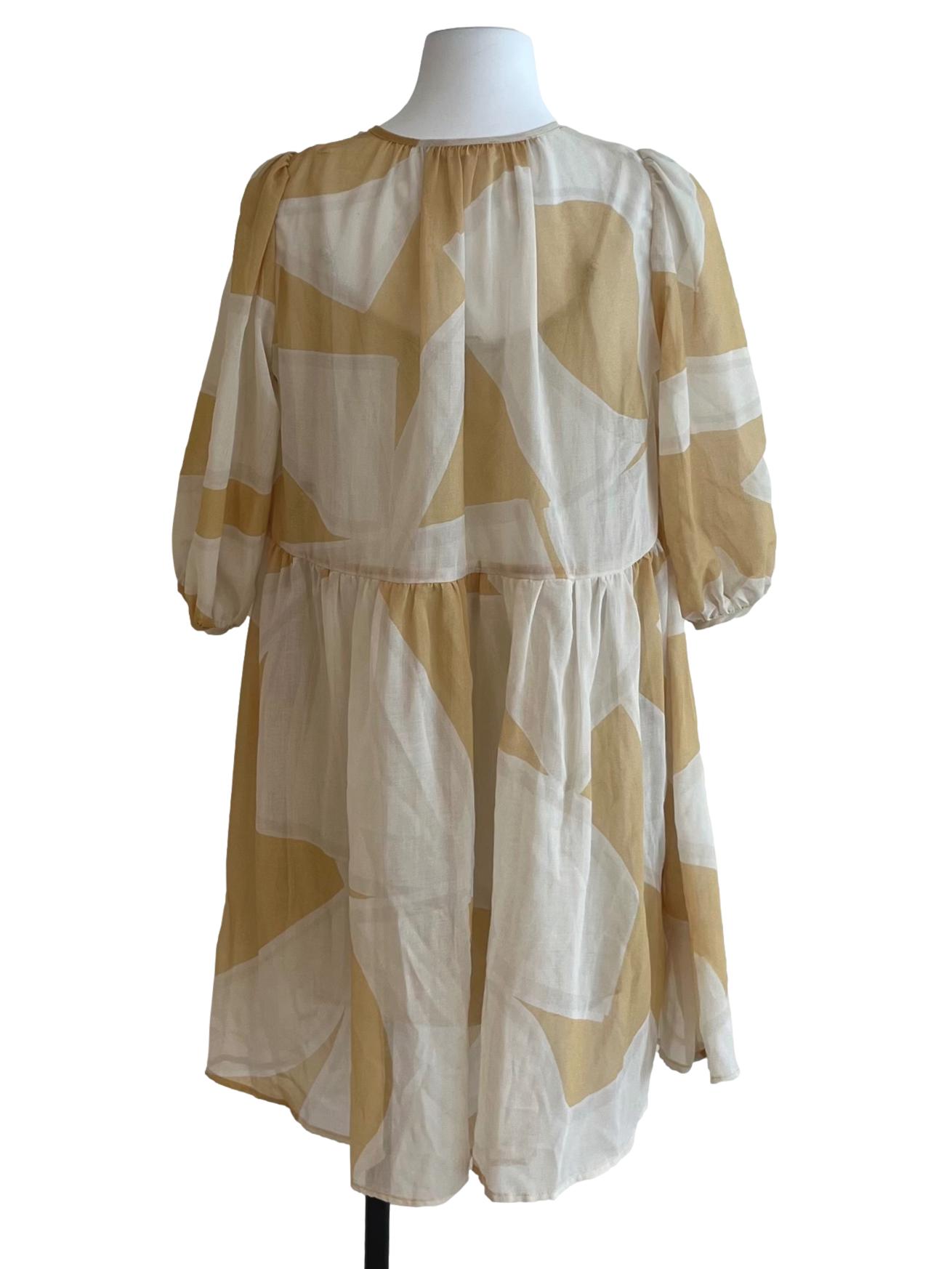 Dialogue Puff-Sleeve Shift Dress OSN