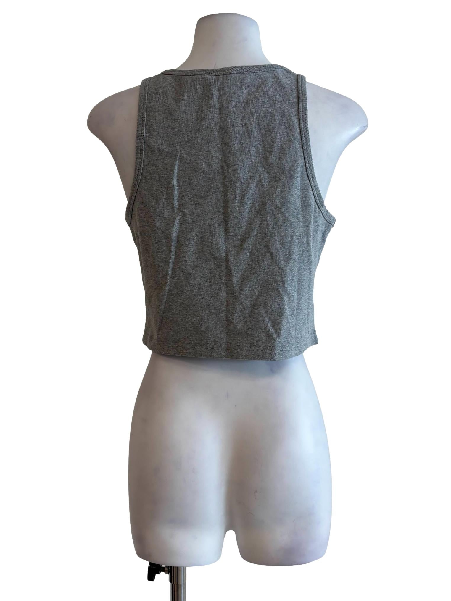 Chrome Grey Cotton Tank Top