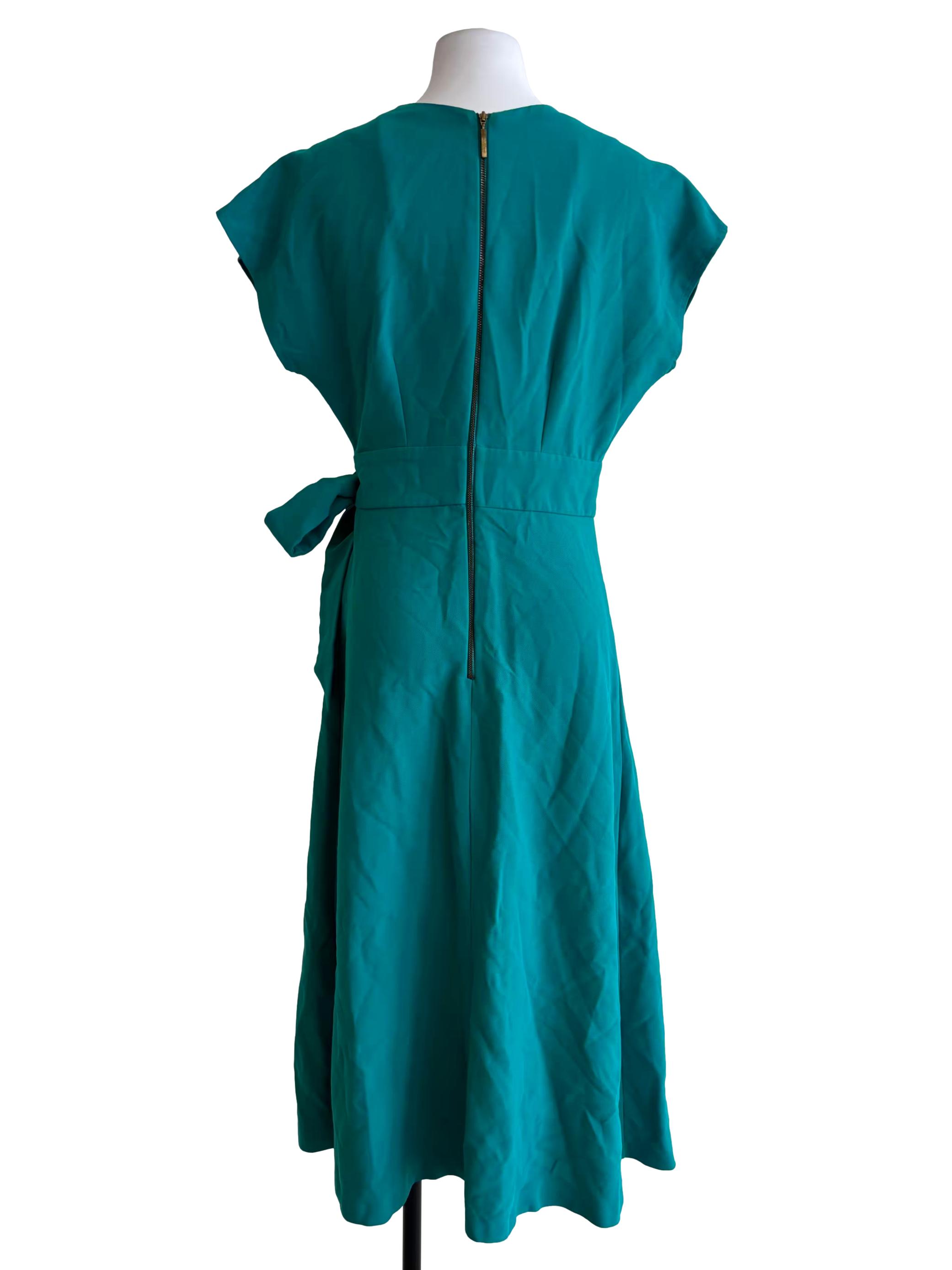 Turquoise Green Batwing Wrap Dress