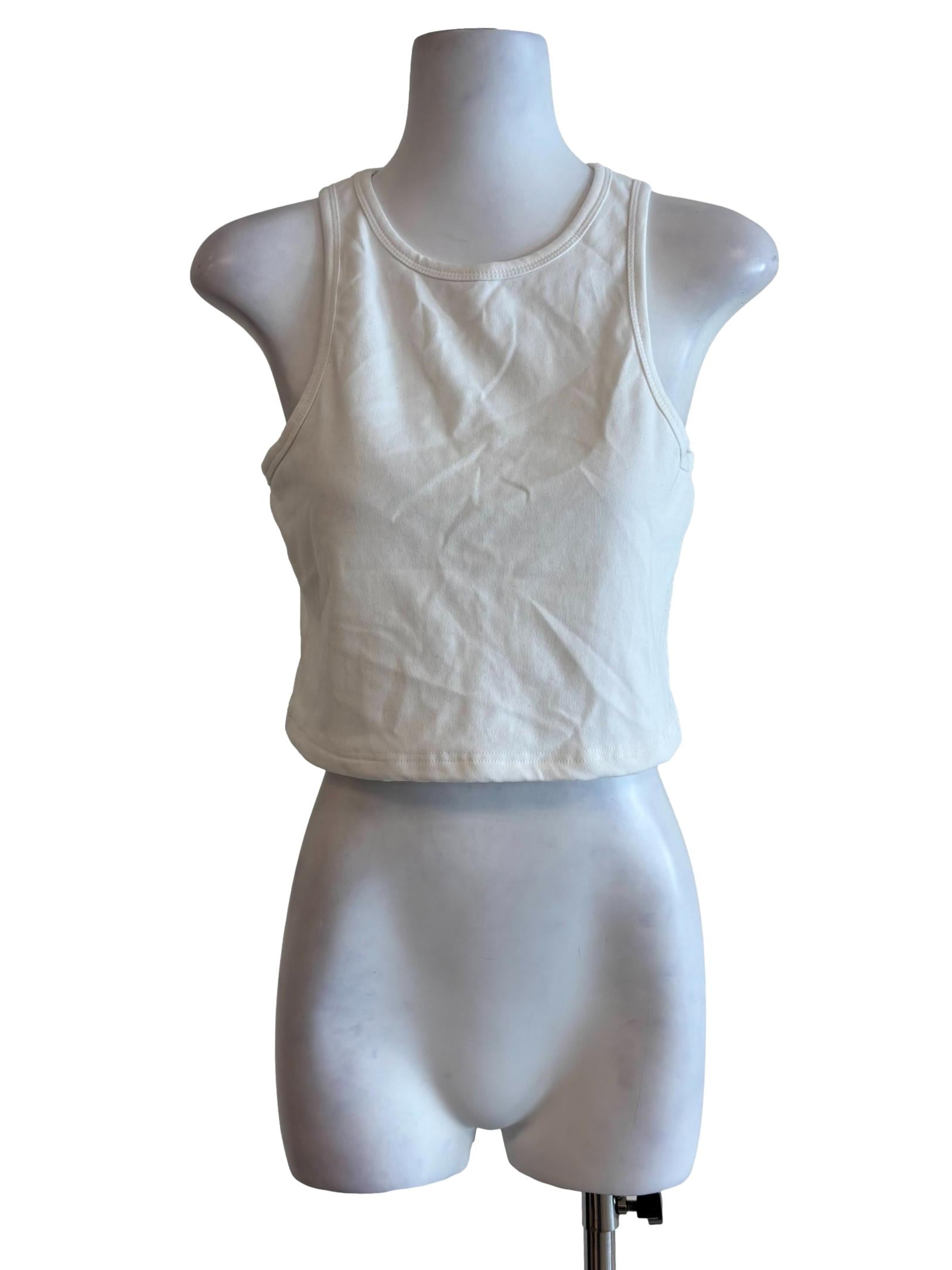 Ivory White Cotton Tank Top