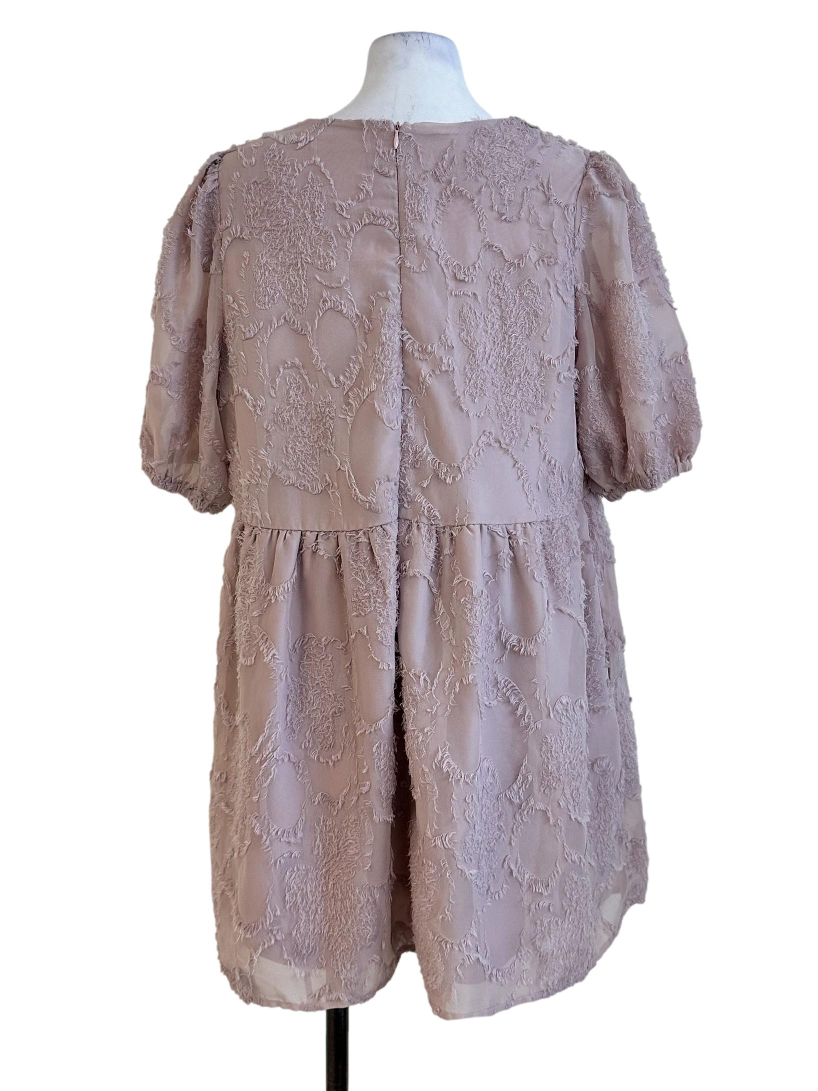 Crepe Pink Textured Romper