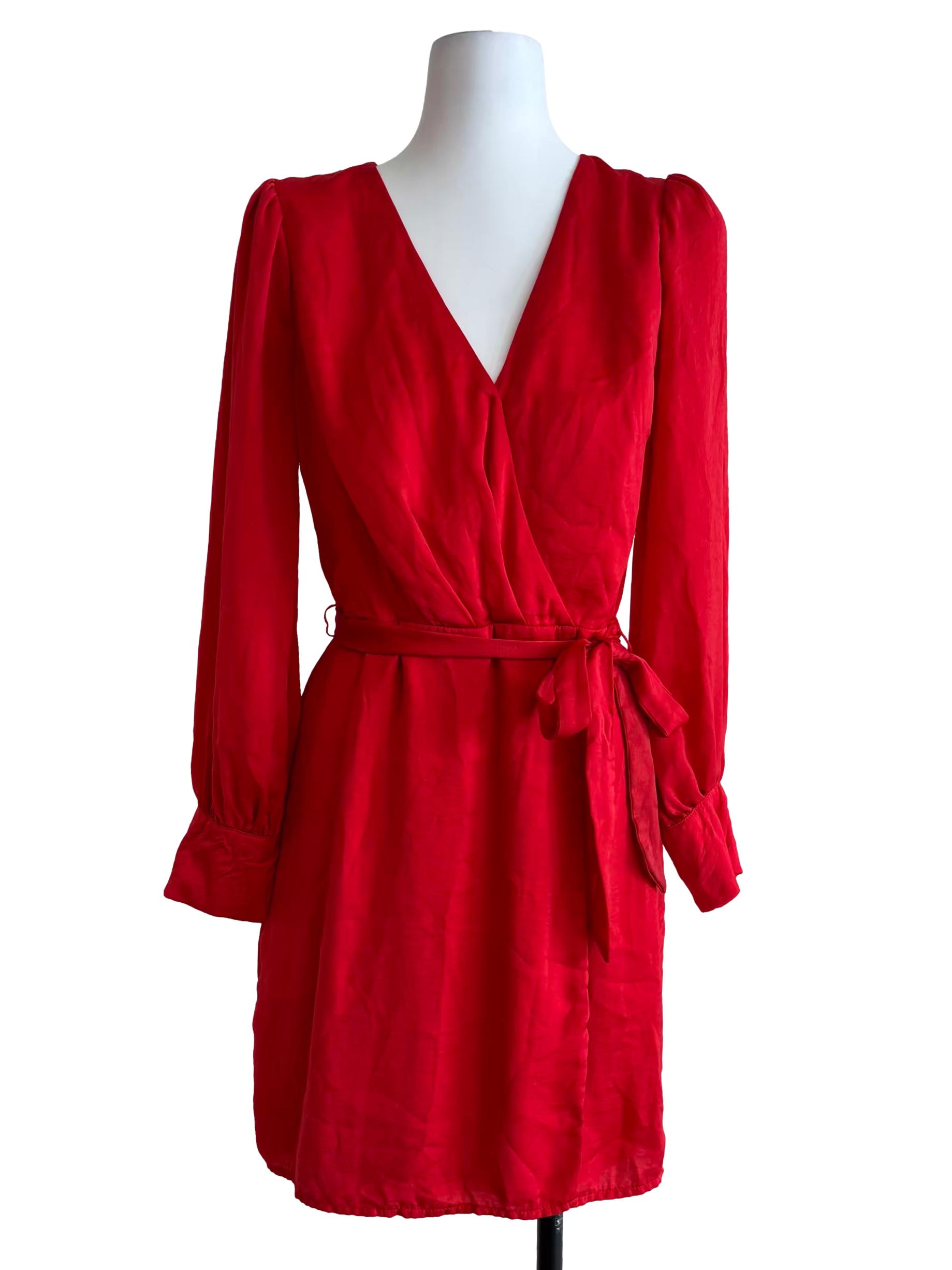 Fire Red Long Sleeve Mini Dress