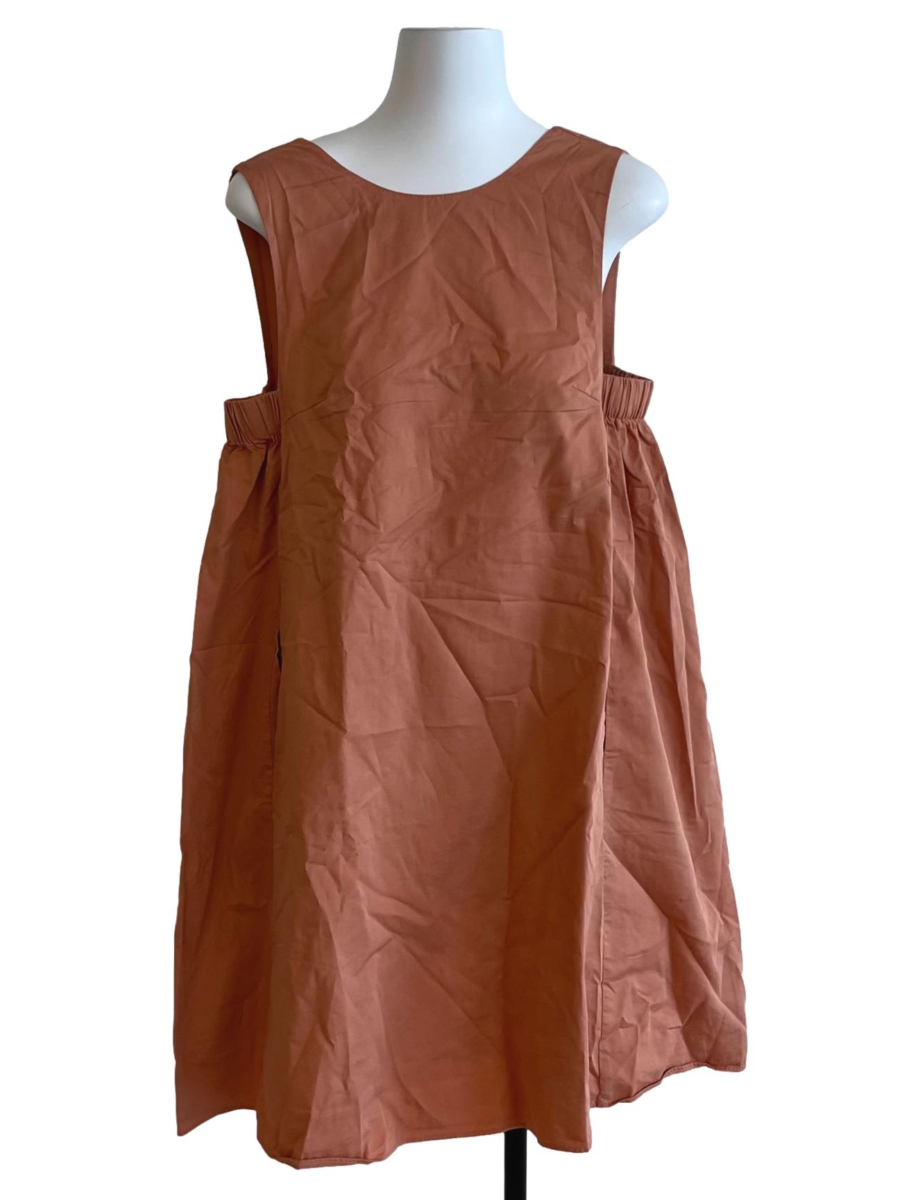 V-Back Gathered Shift Dress OSN