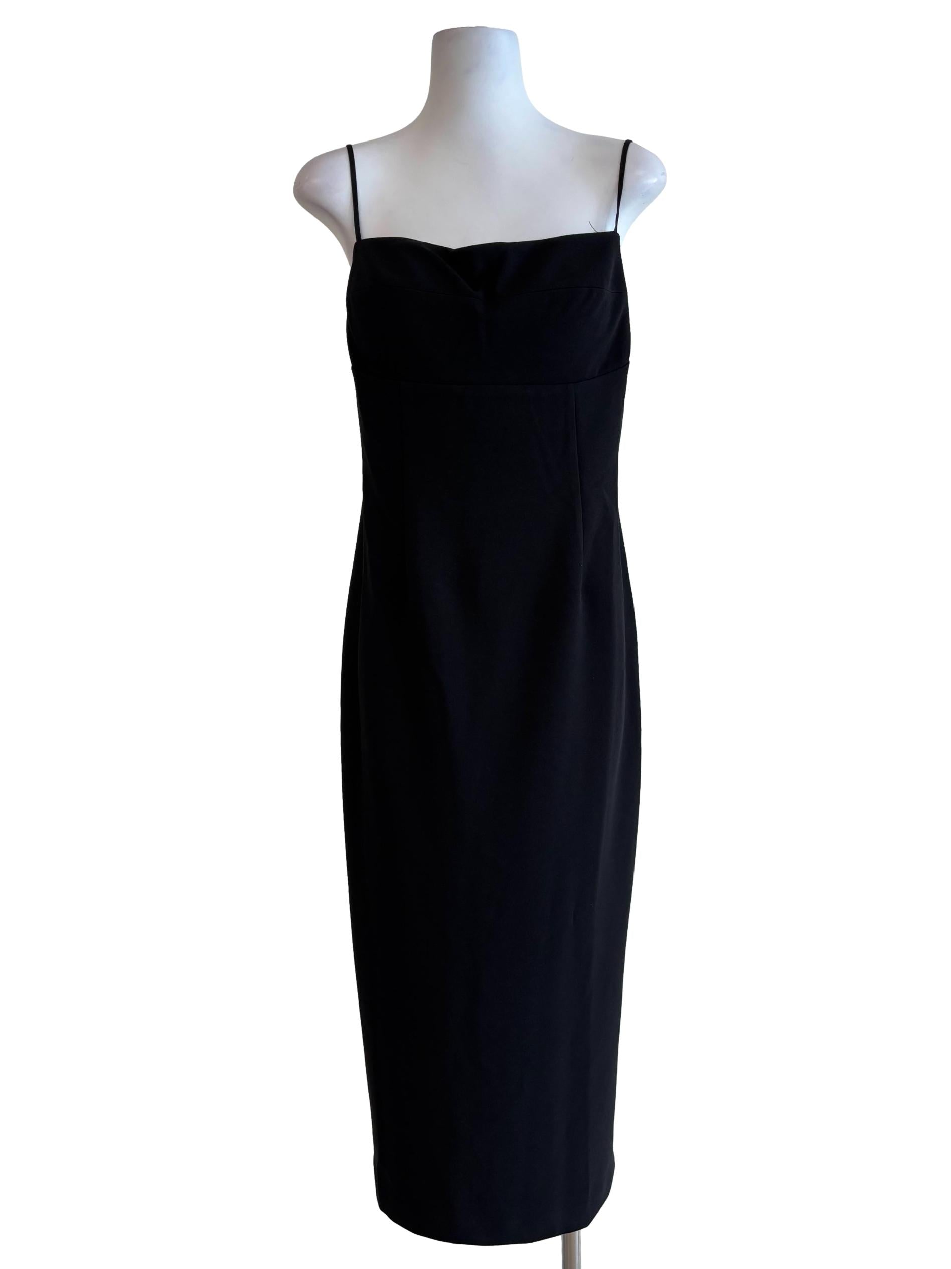 Rich Black Spaghetti Strap Slip Dress