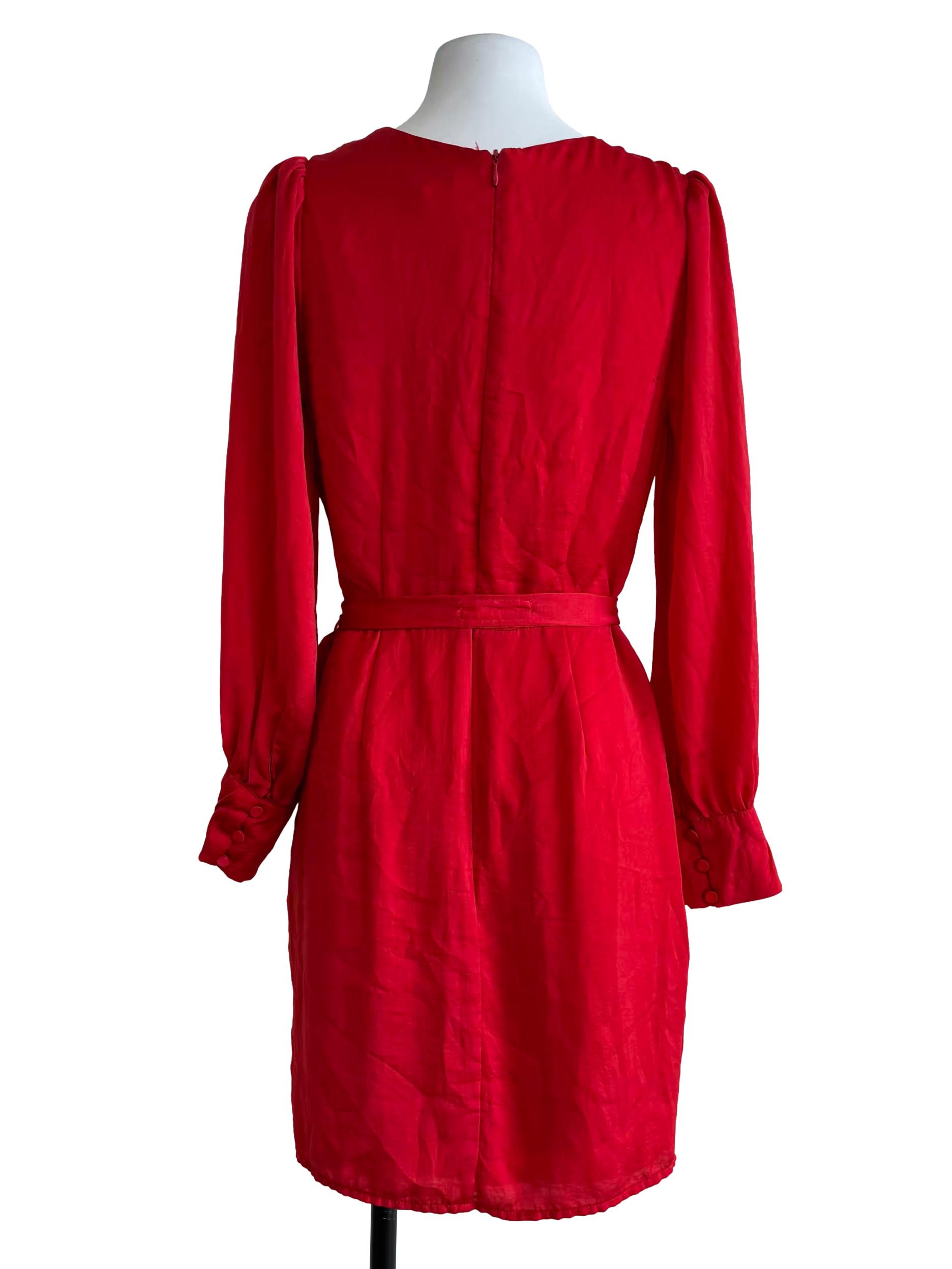 Fire Red Long Sleeve Mini Dress