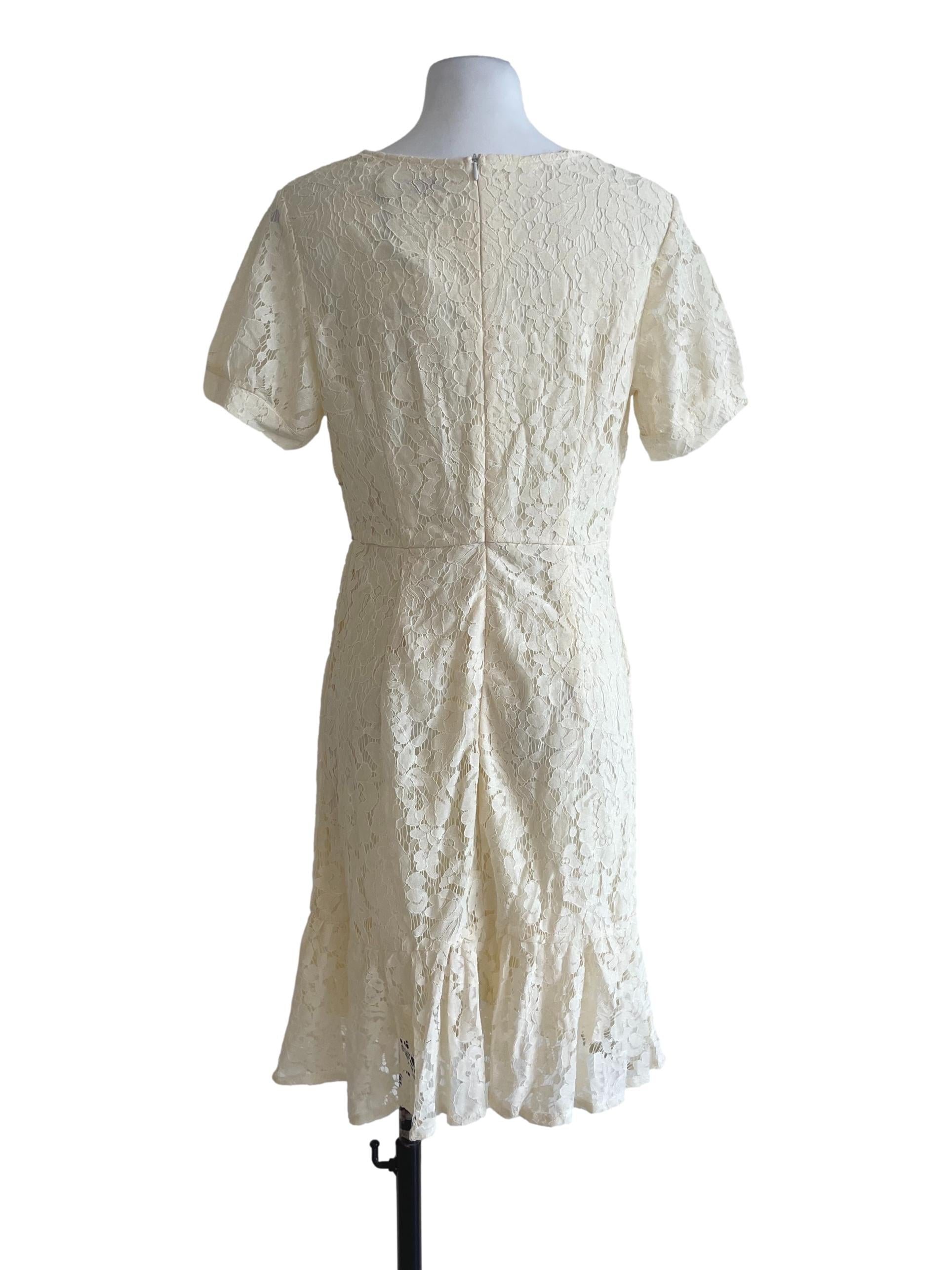 Pastel Yellow Lacey Buttoned Dress