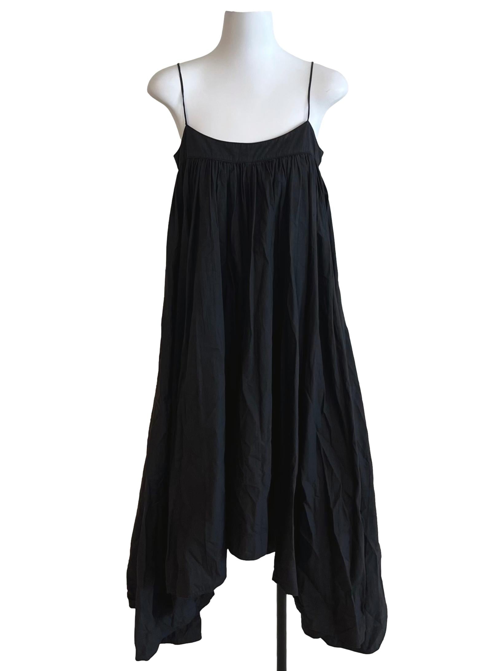 Black Spaghetti Strap Yoke Dress CM