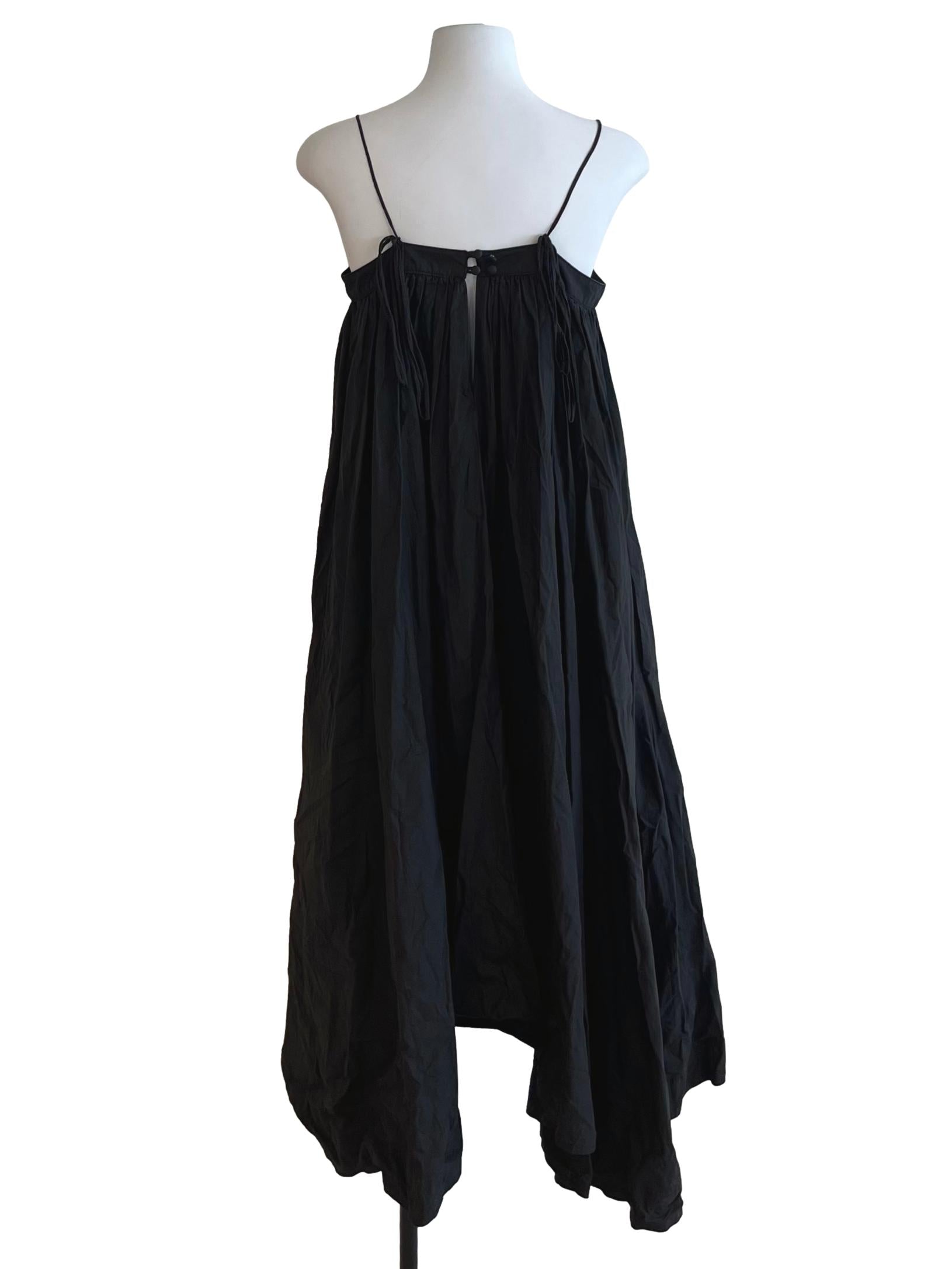 Black Spaghetti Strap Yoke Dress CM