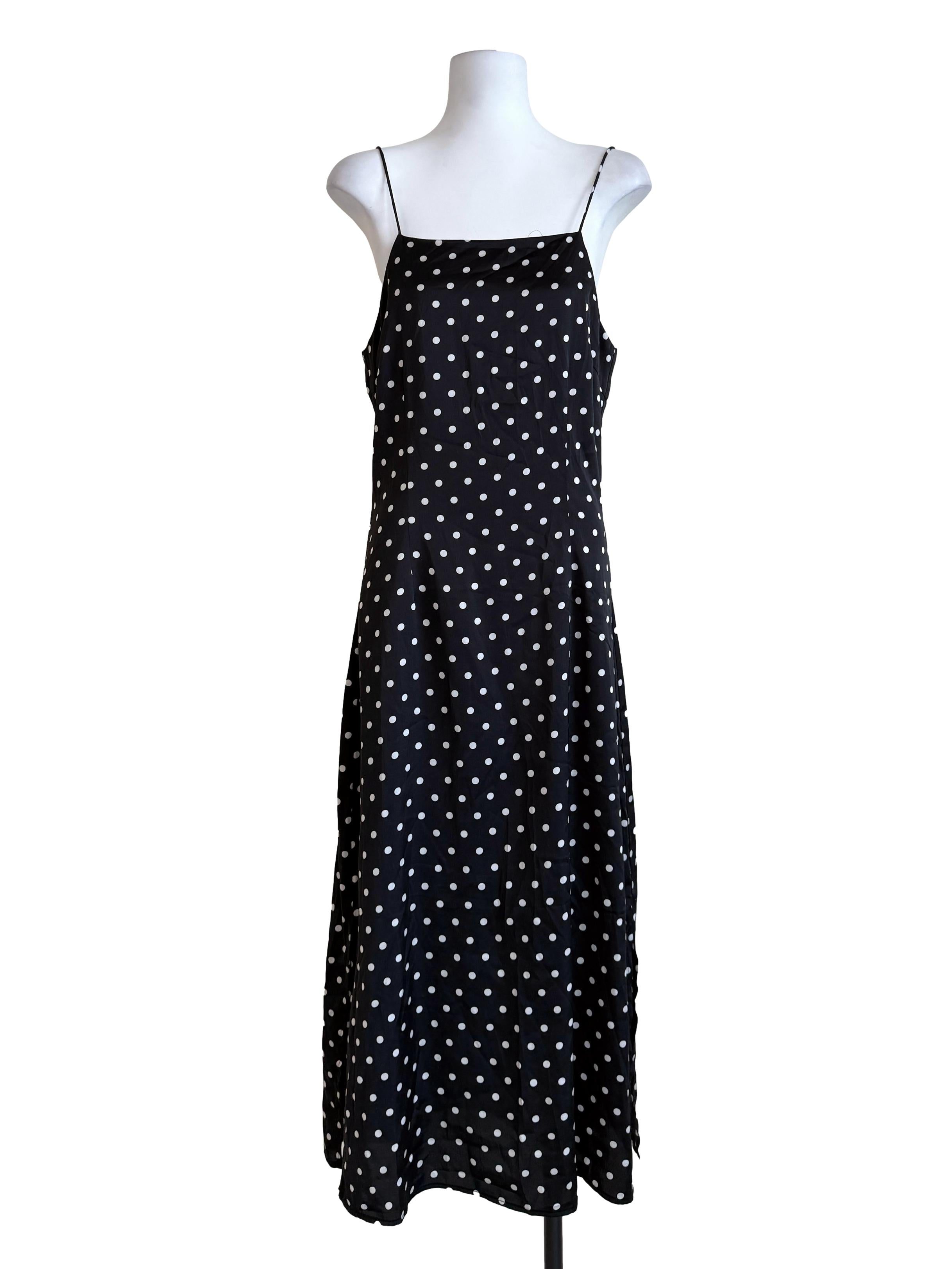 Black Polka Dot Slip Dress