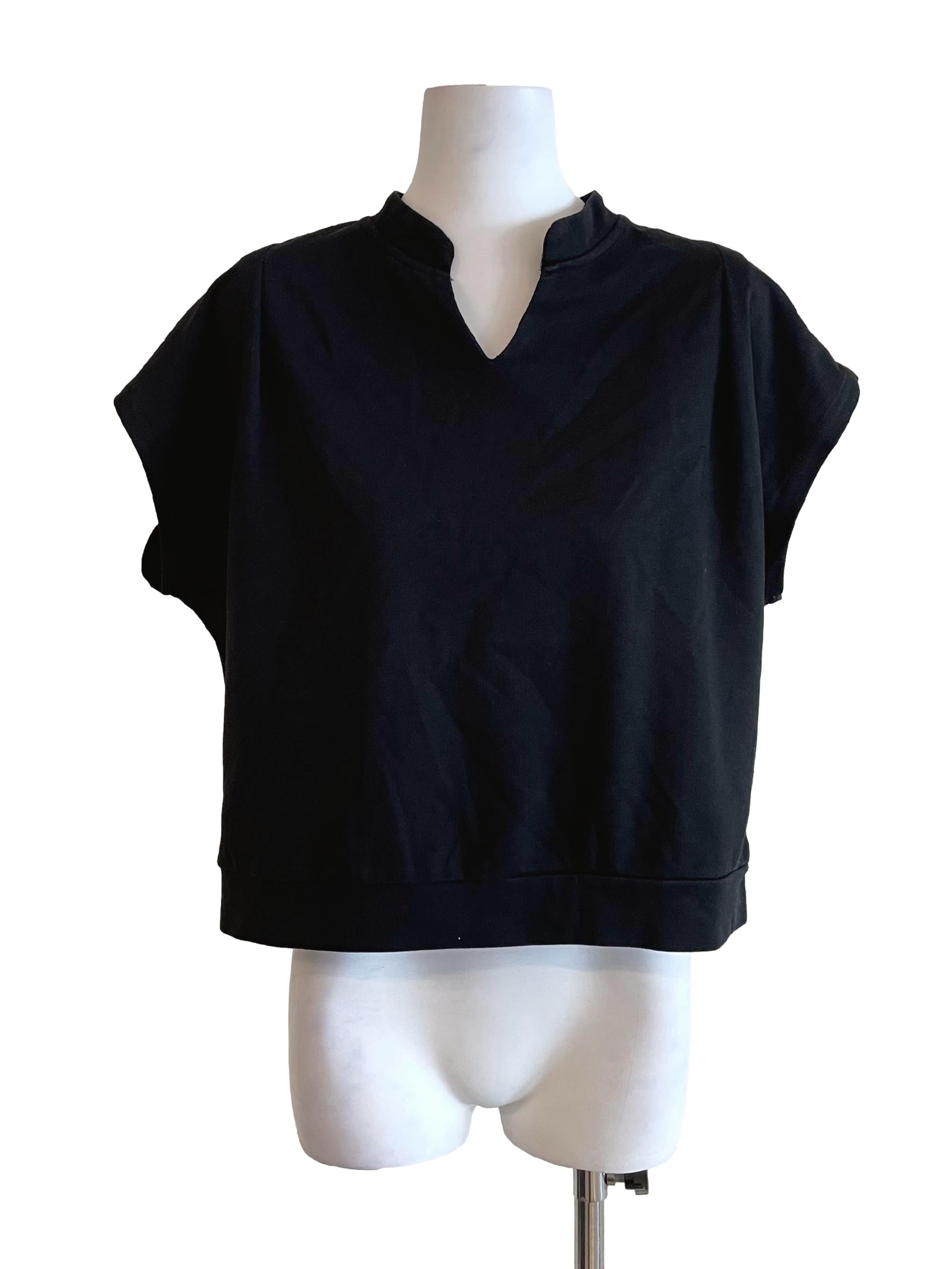 Black Drop Shoulder Wide Vest