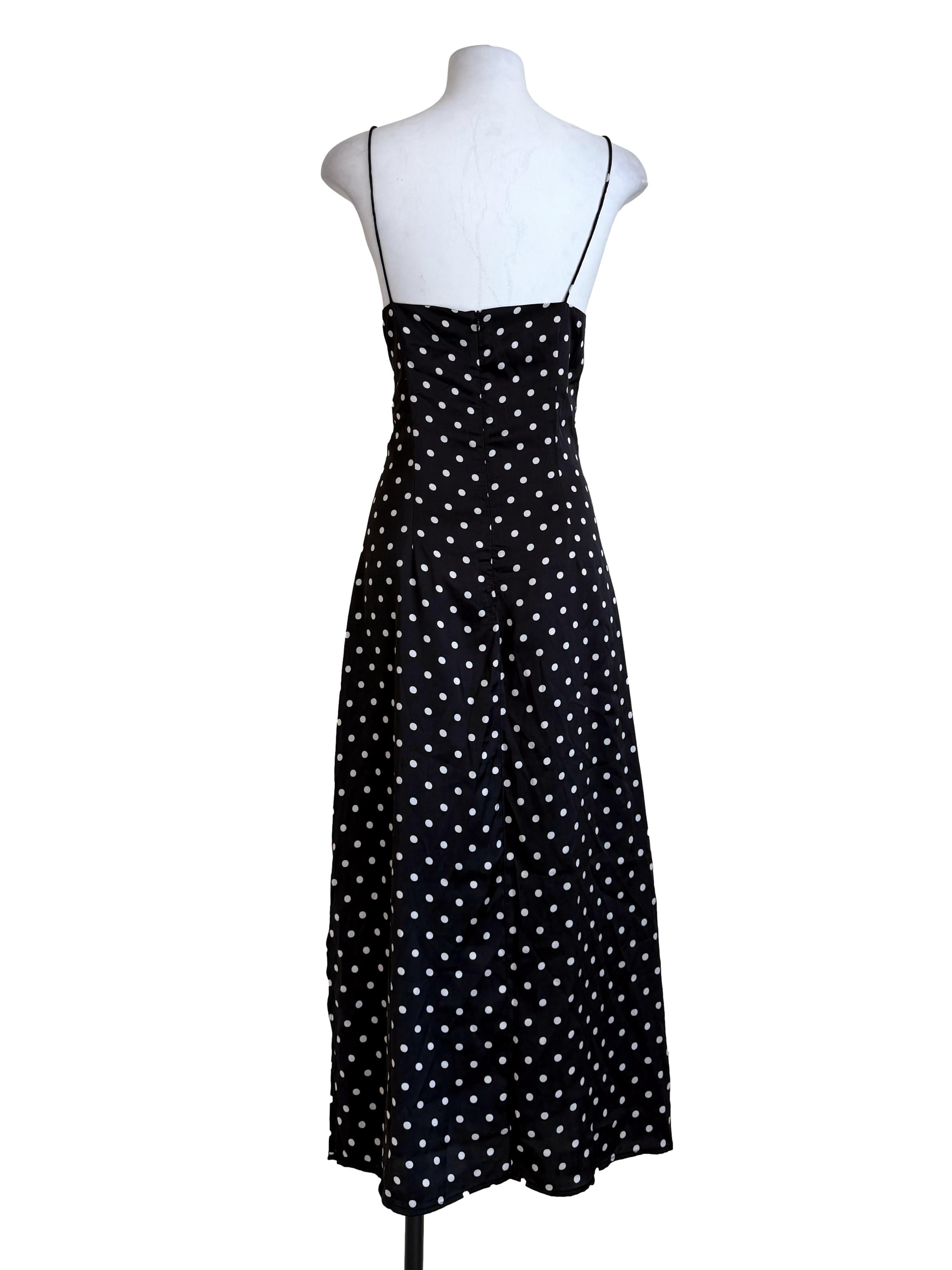 Black Polka Dot Slip Dress