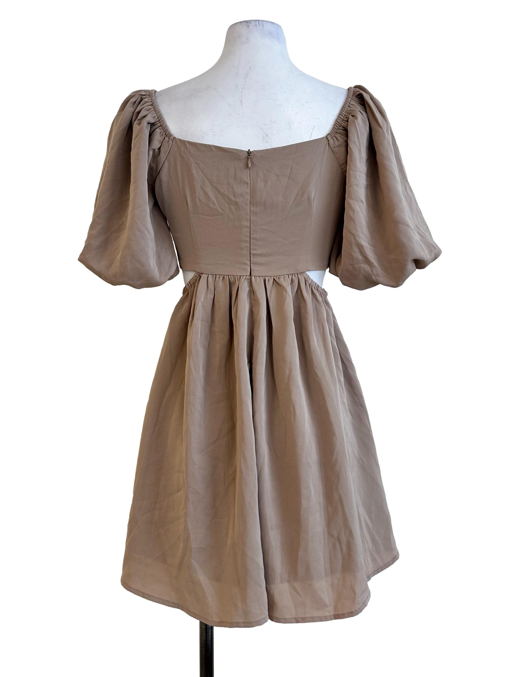 Hazelnut Beige Padded Mini Dress