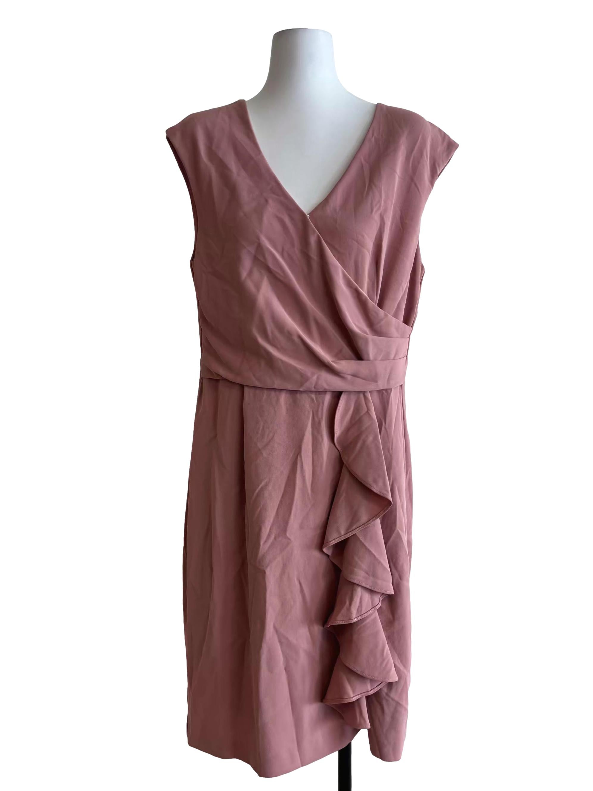 Dusty Pink Sleeveless Ruffle Dress