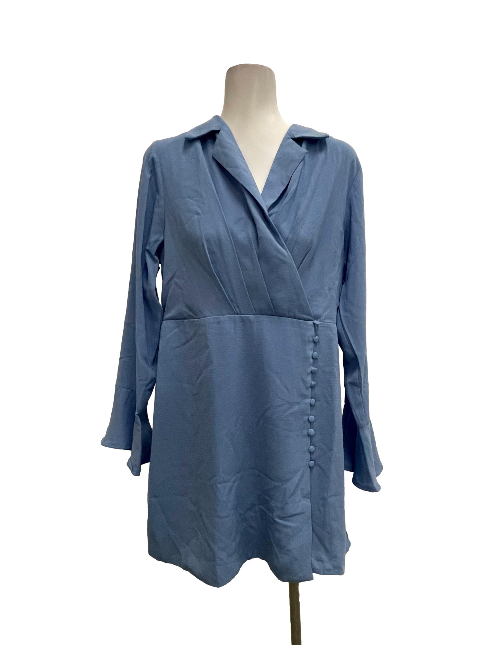 V-Neck Button Down Skater Dress
