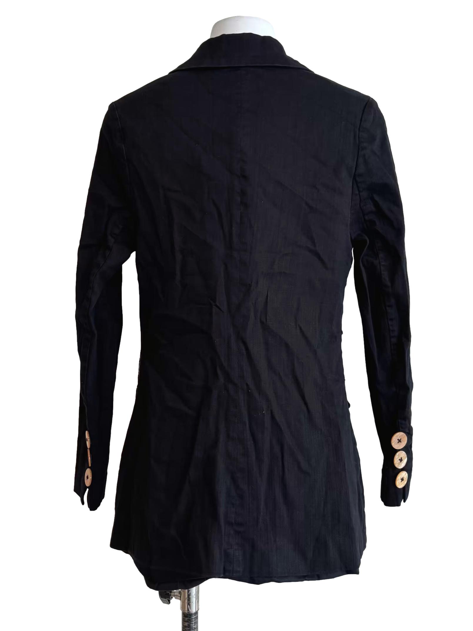 Jade Black Linen Blazer