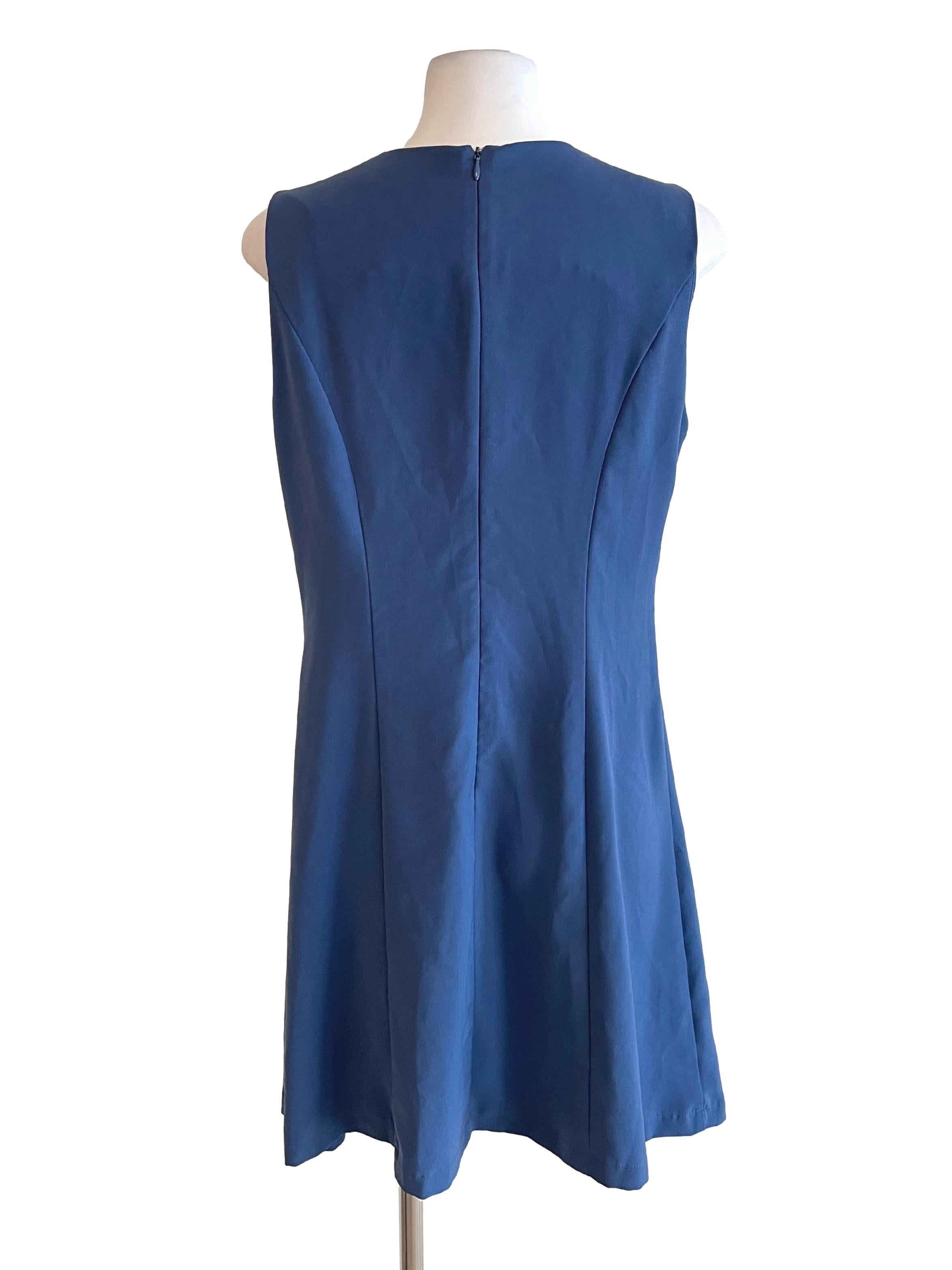 Blue Panelled Slip Dress
